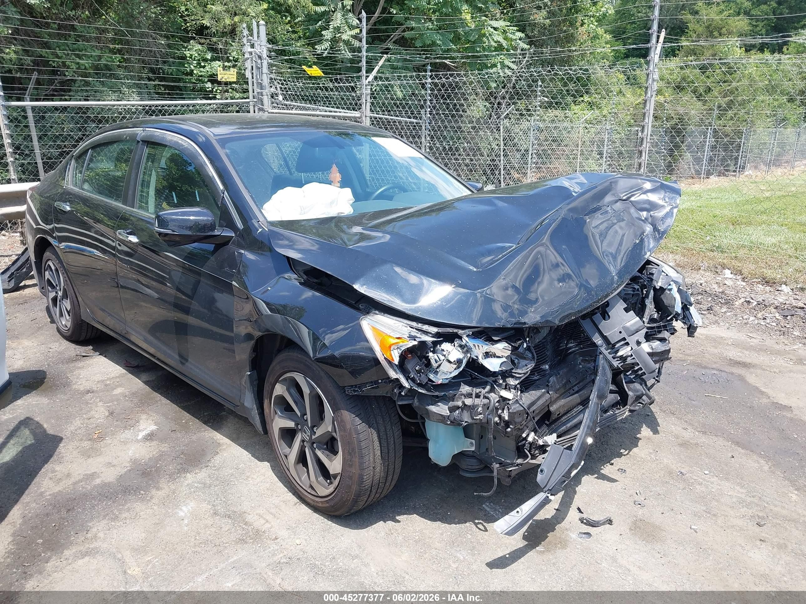 2016 Honda Accord Ex-l Black vin: 1HGCR2F84GA053446