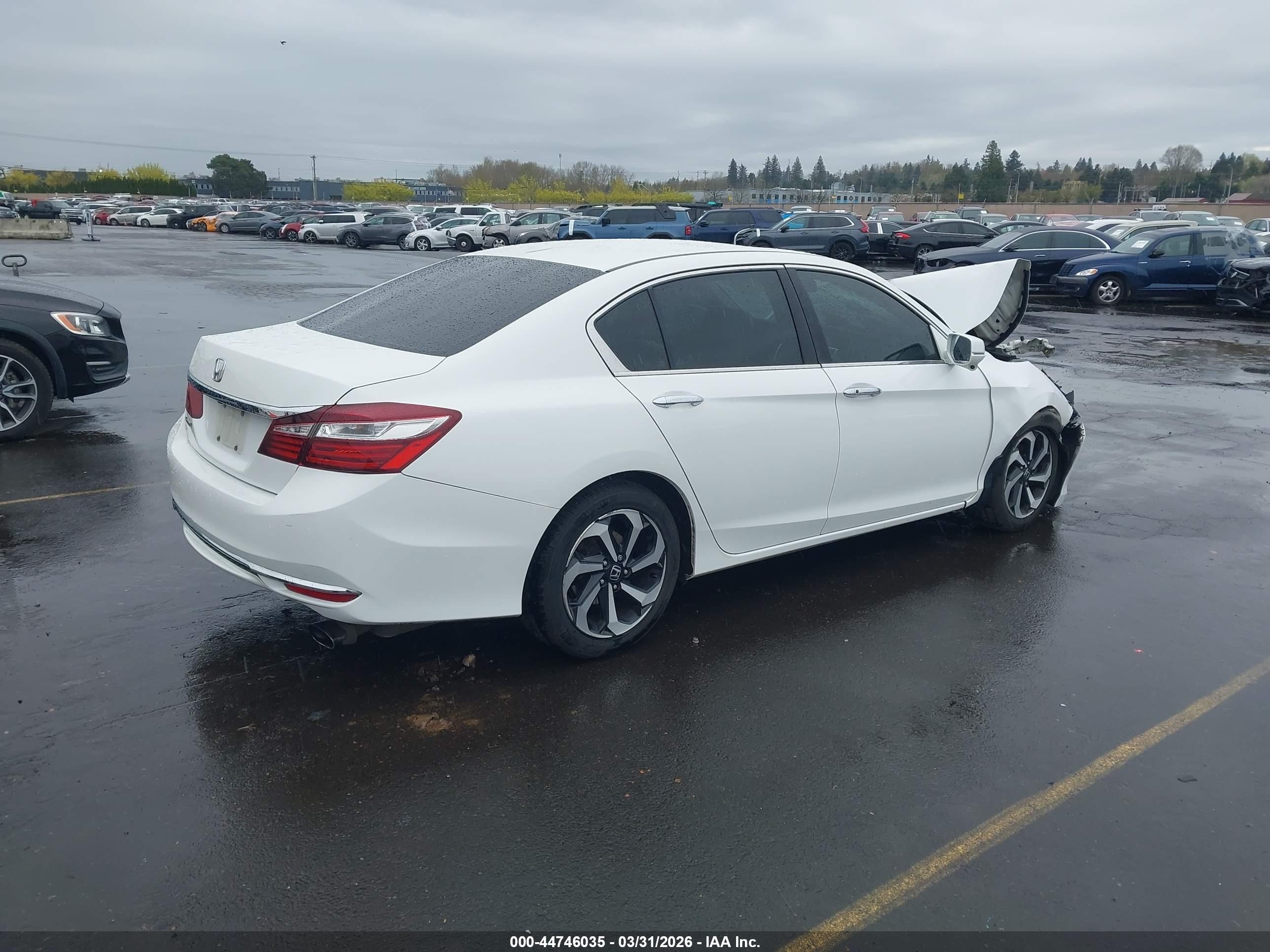 2016 Honda Accord Ex-l White vin: 1HGCR2F84GA090545