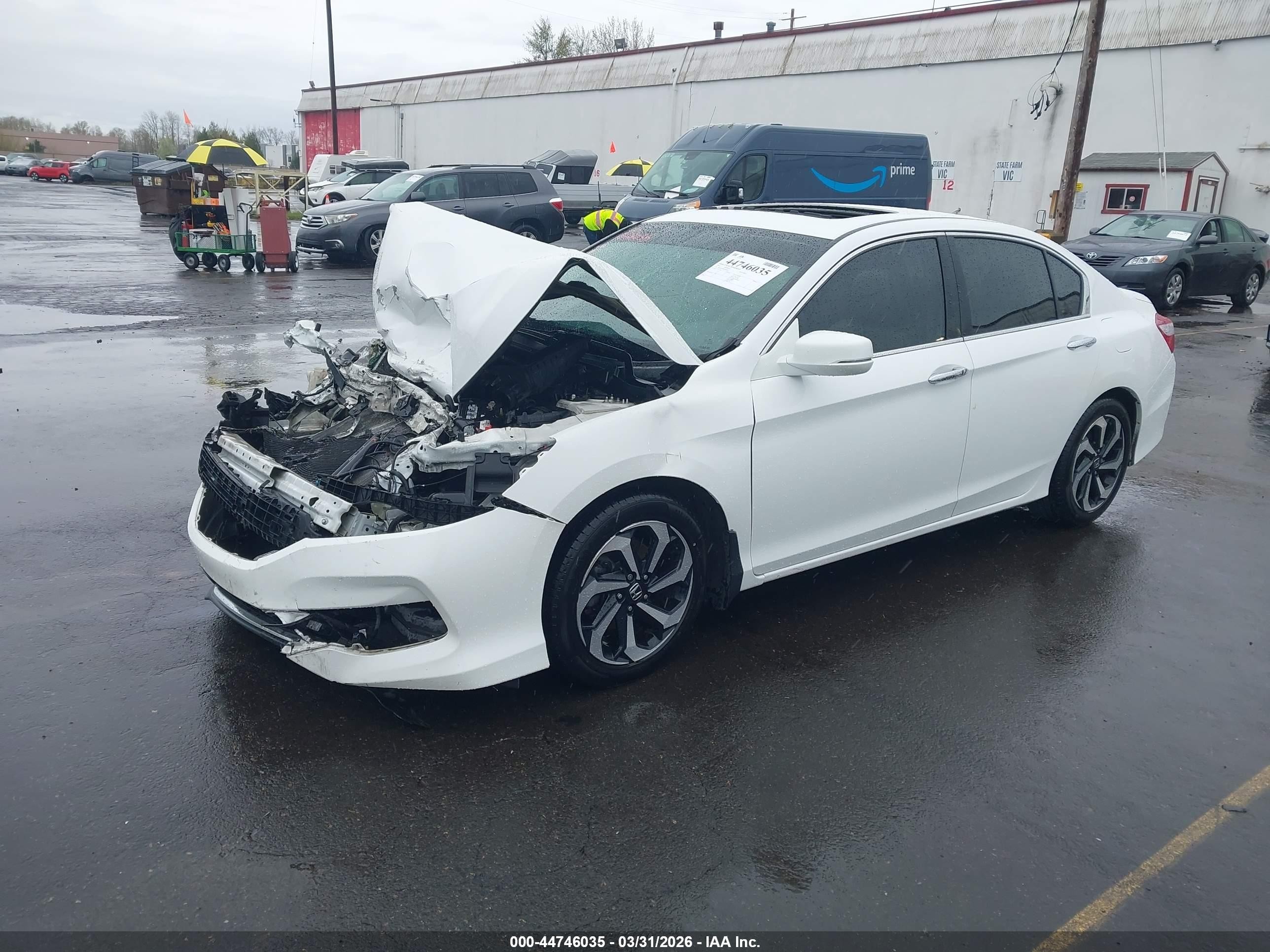 2016 Honda Accord Ex-l White vin: 1HGCR2F84GA090545