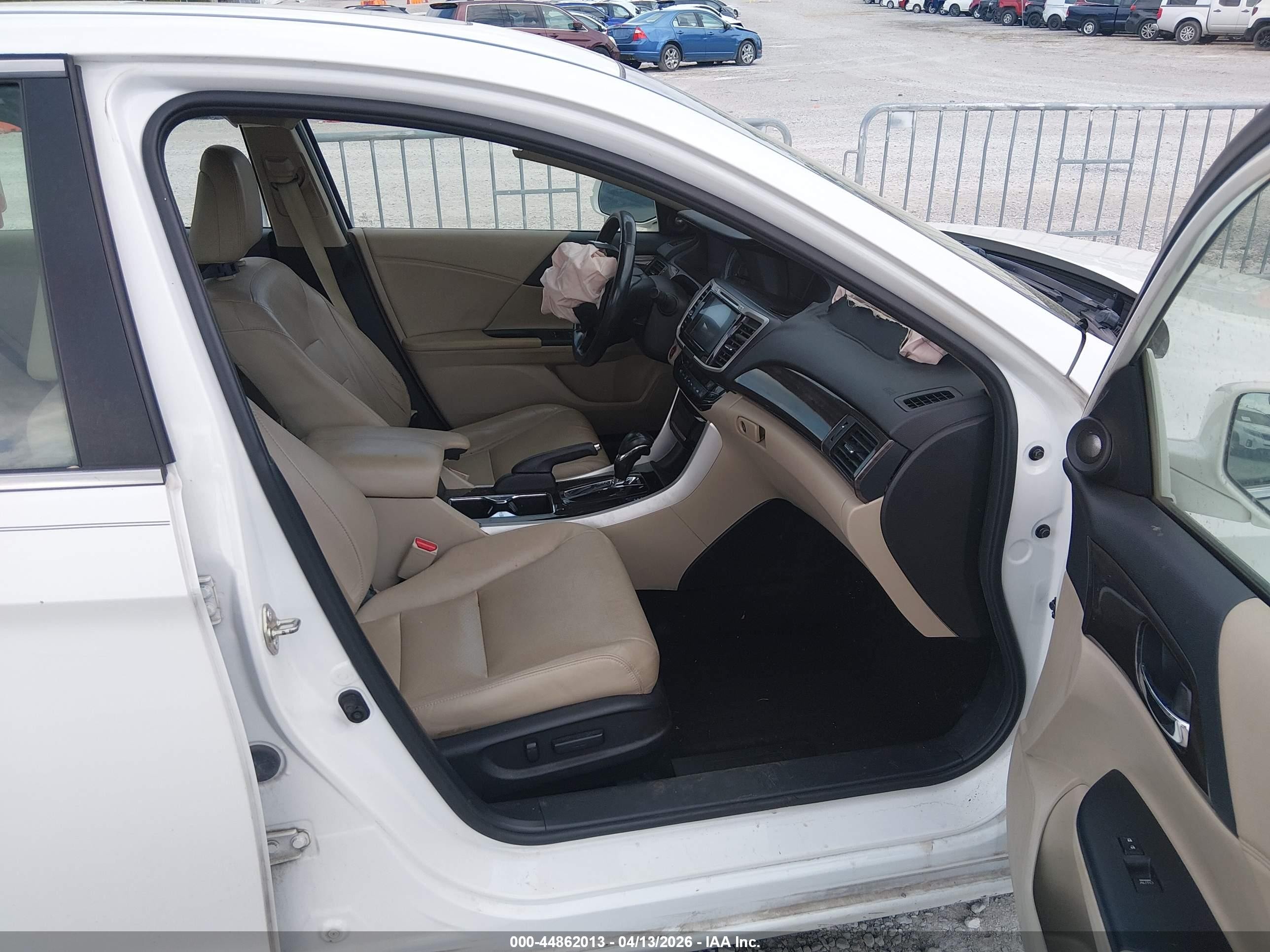 2016 Honda Accord Ex-l White vin: 1HGCR2F84GA227497