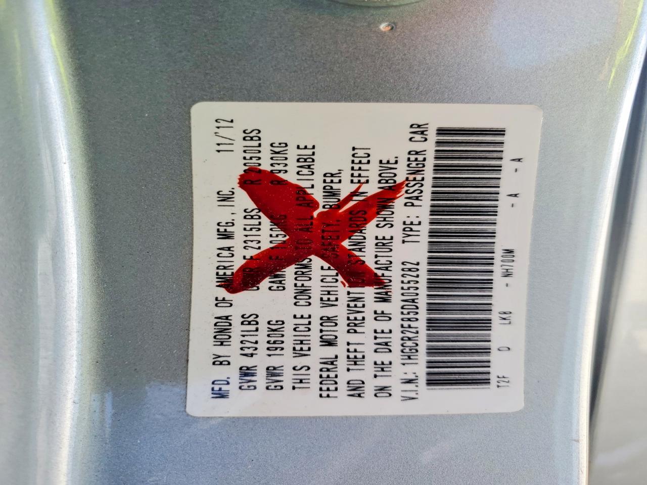 2013 Honda Accord Exl Silver vin: 1HGCR2F85DA055282