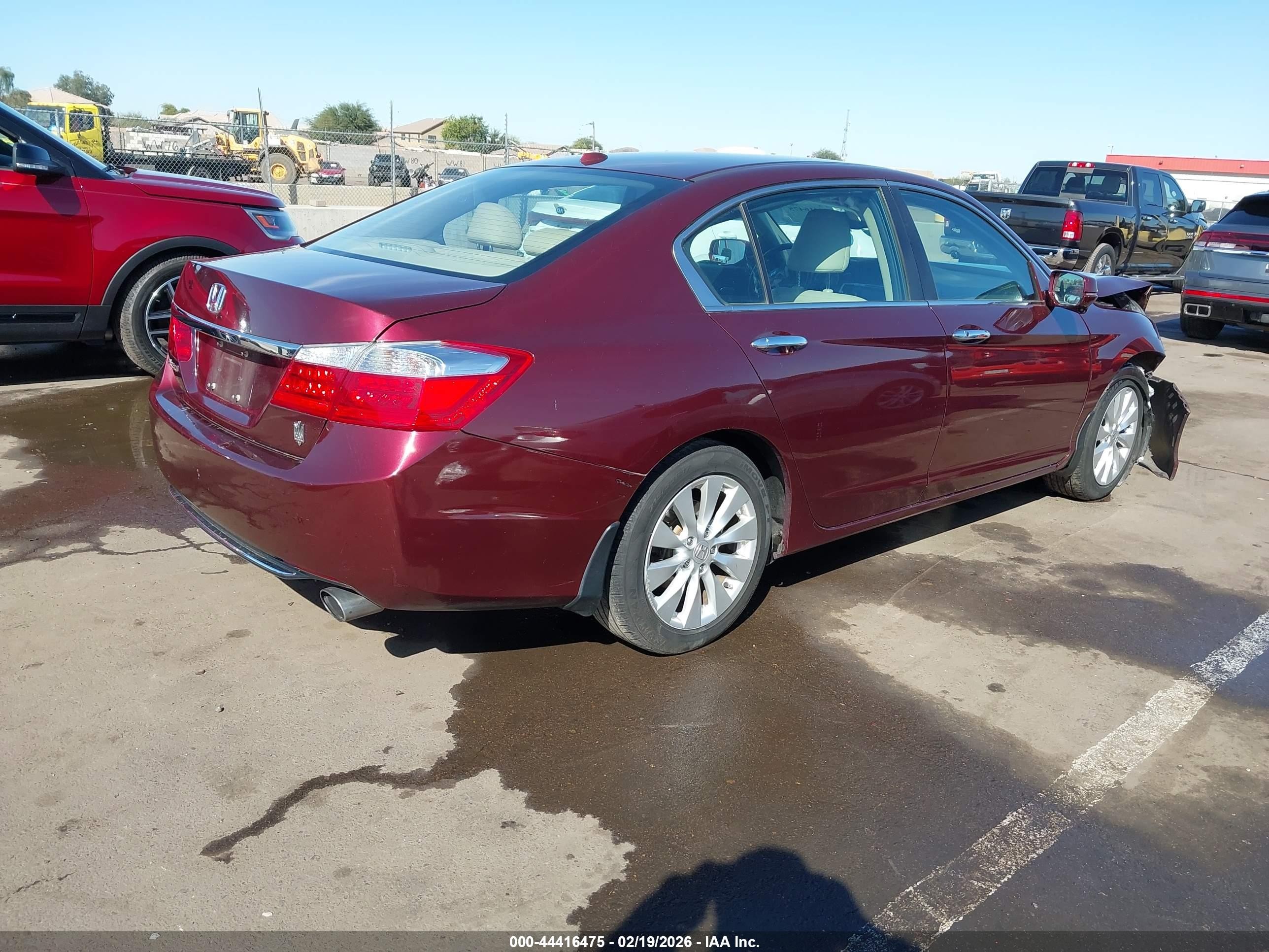 2013 Honda Accord Ex-l Maroon vin: 1HGCR2F85DA097550