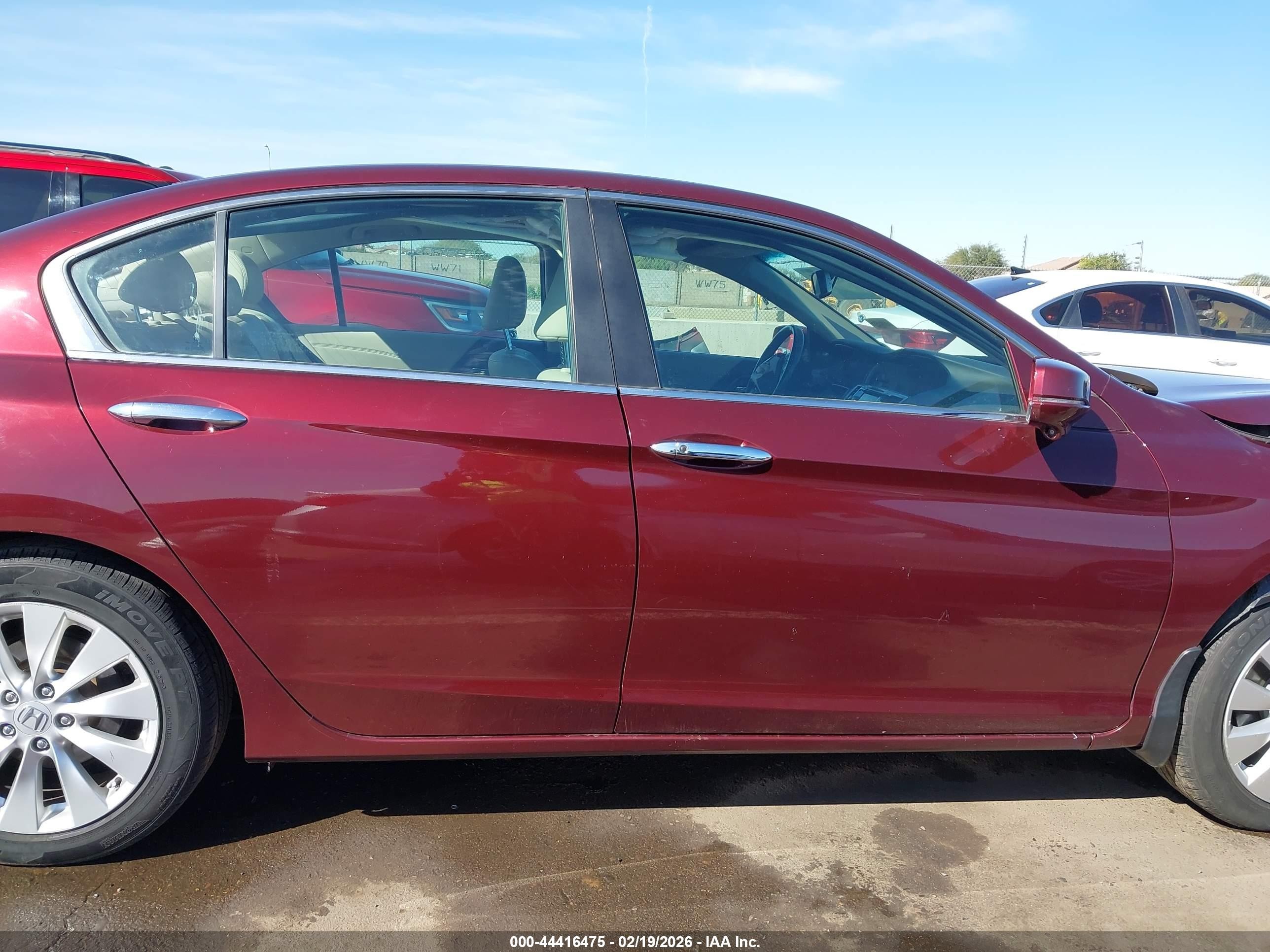 2013 Honda Accord Ex-l Maroon vin: 1HGCR2F85DA097550