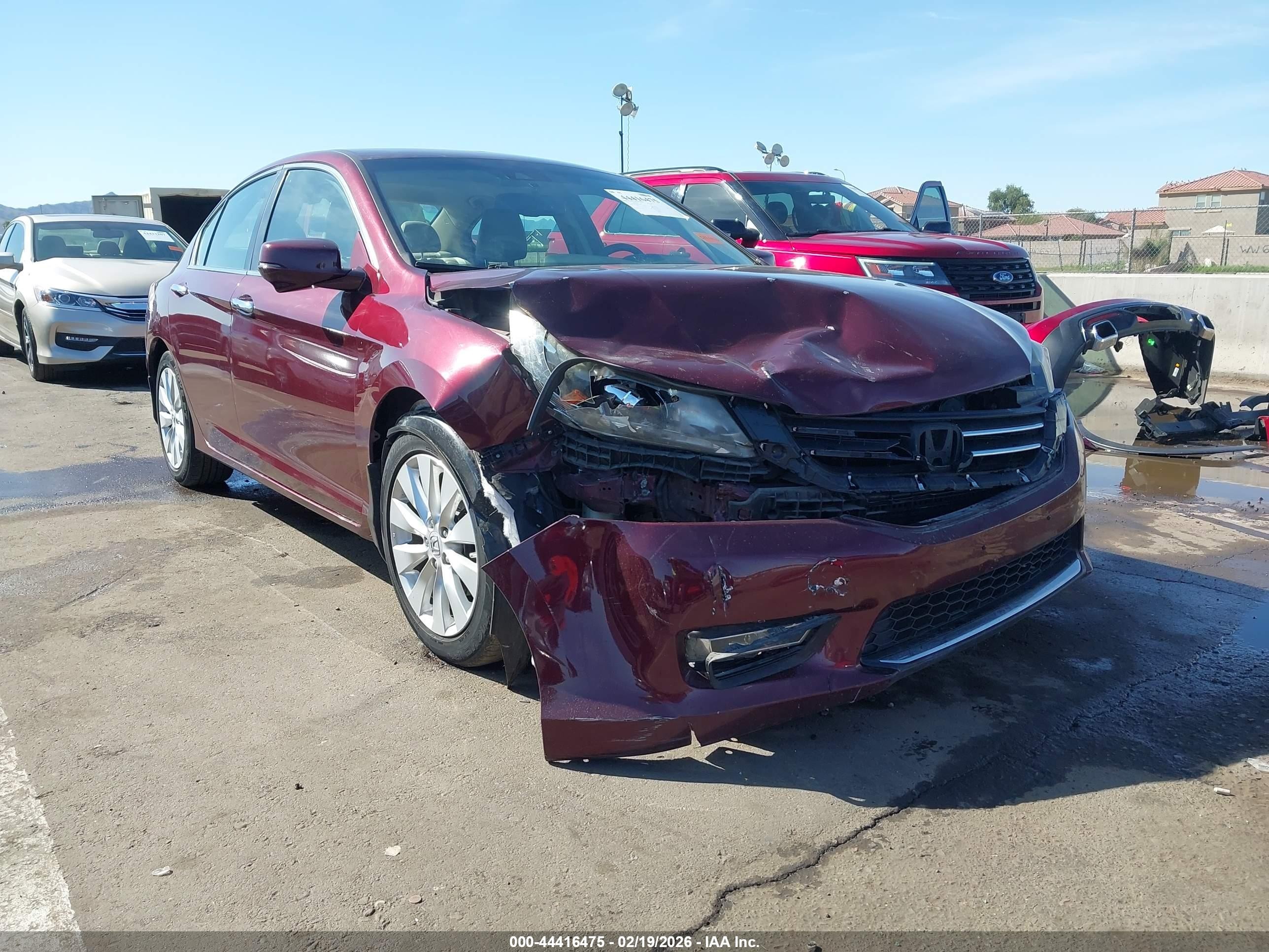 2013 Honda Accord Ex-l Maroon vin: 1HGCR2F85DA097550