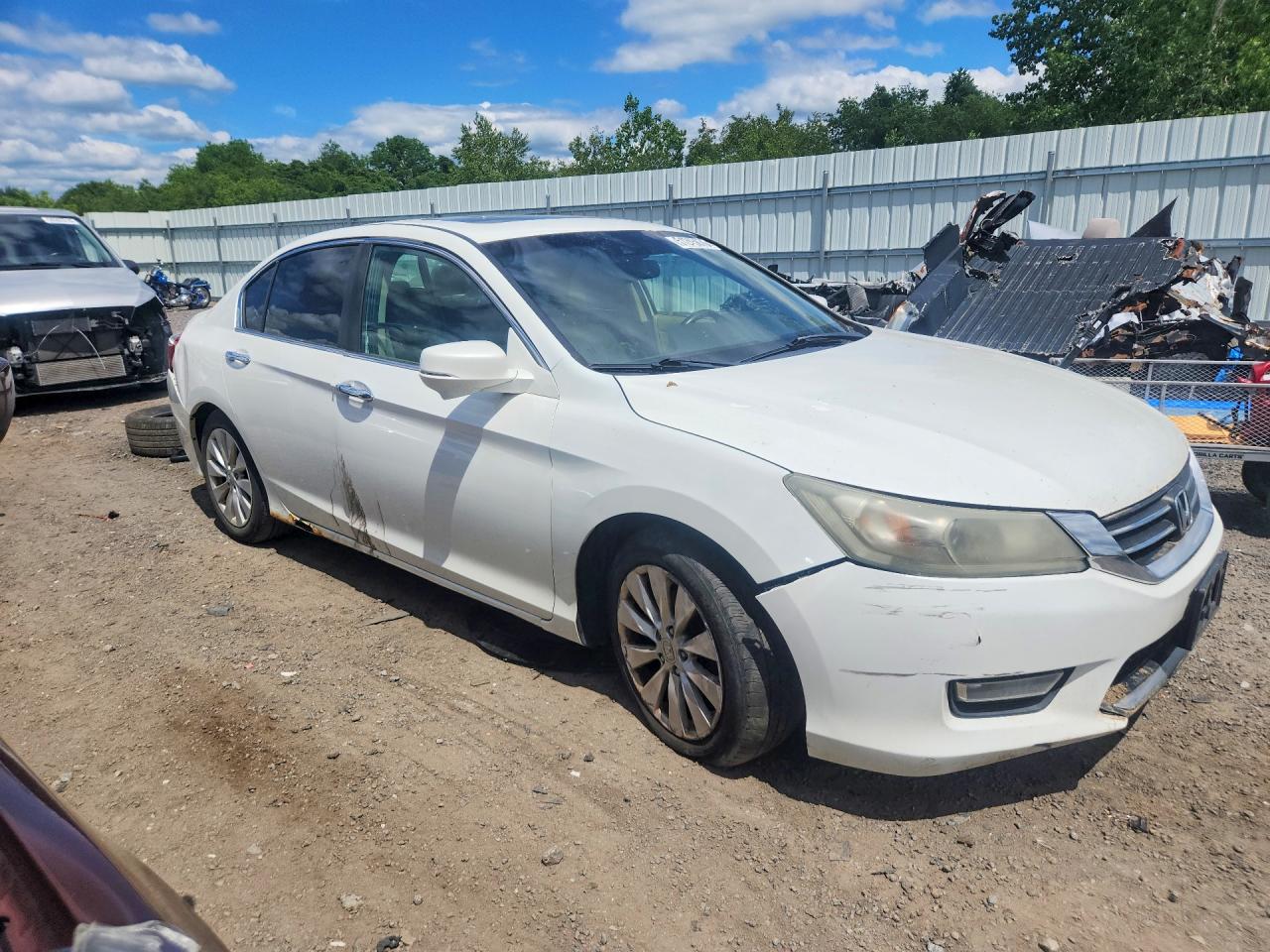 2013 Honda Accord Exl White vin: 1HGCR2F85DA115058