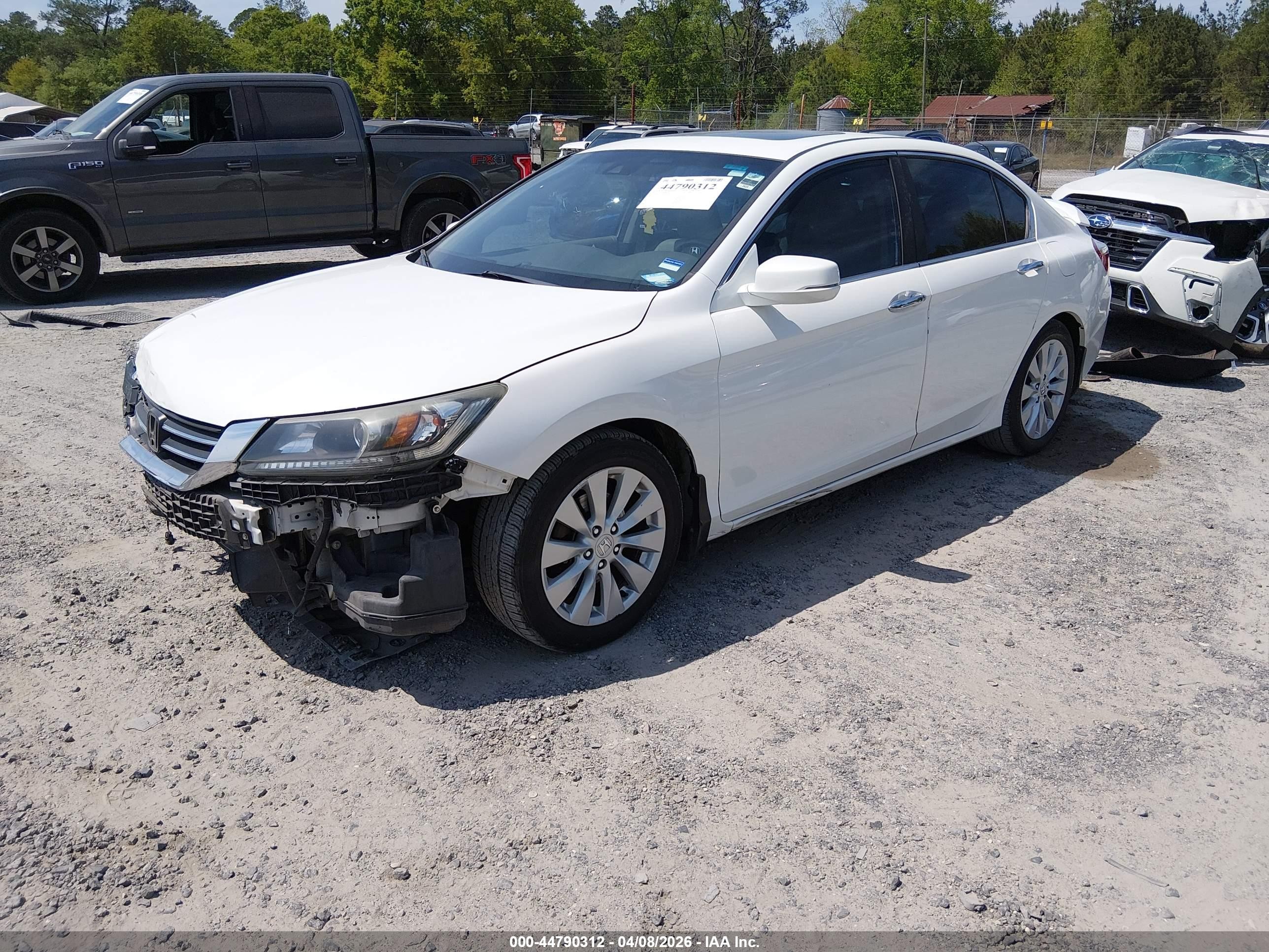 2013 Honda Accord Ex-l White vin: 1HGCR2F85DA122091