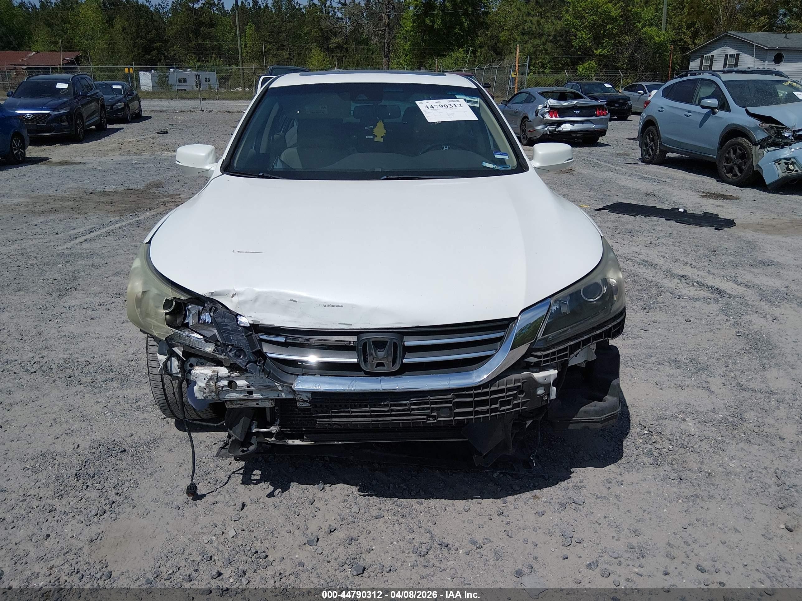 2013 Honda Accord Ex-l White vin: 1HGCR2F85DA122091