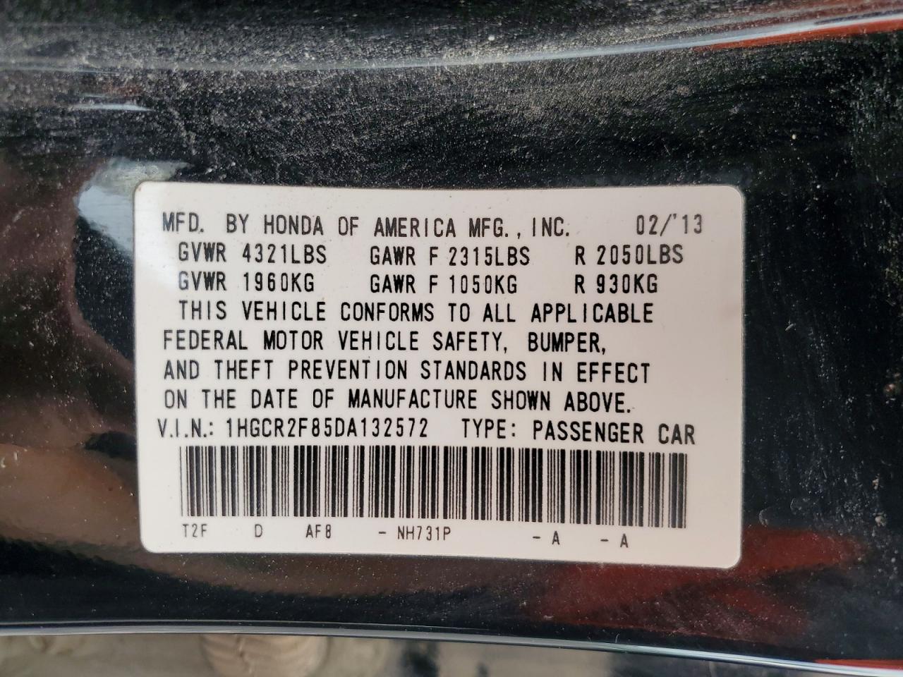 2013 Honda Accord Exl Black vin: 1HGCR2F85DA132572