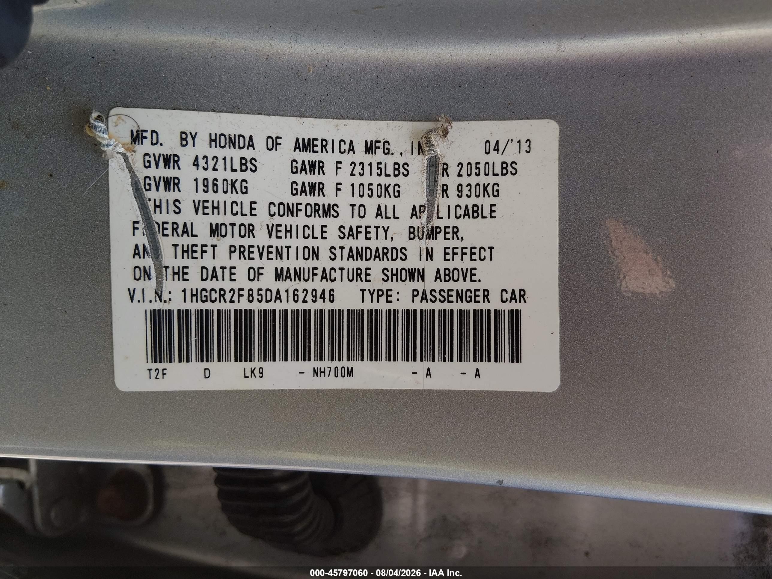 2013 Honda Accord Ex-l Silver vin: 1HGCR2F85DA162946