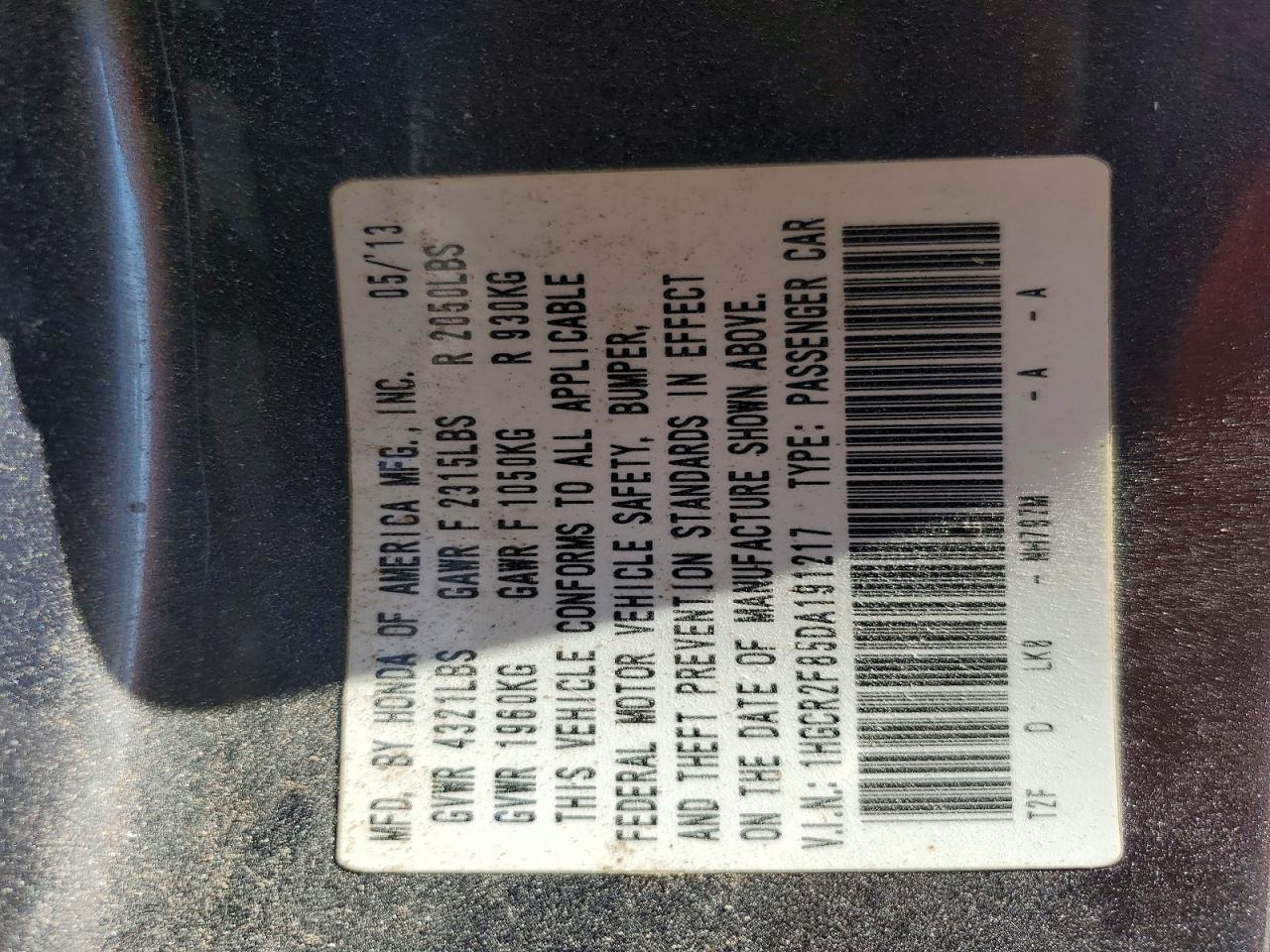 2013 Honda Accord Exl Gray vin: 1HGCR2F85DA191217