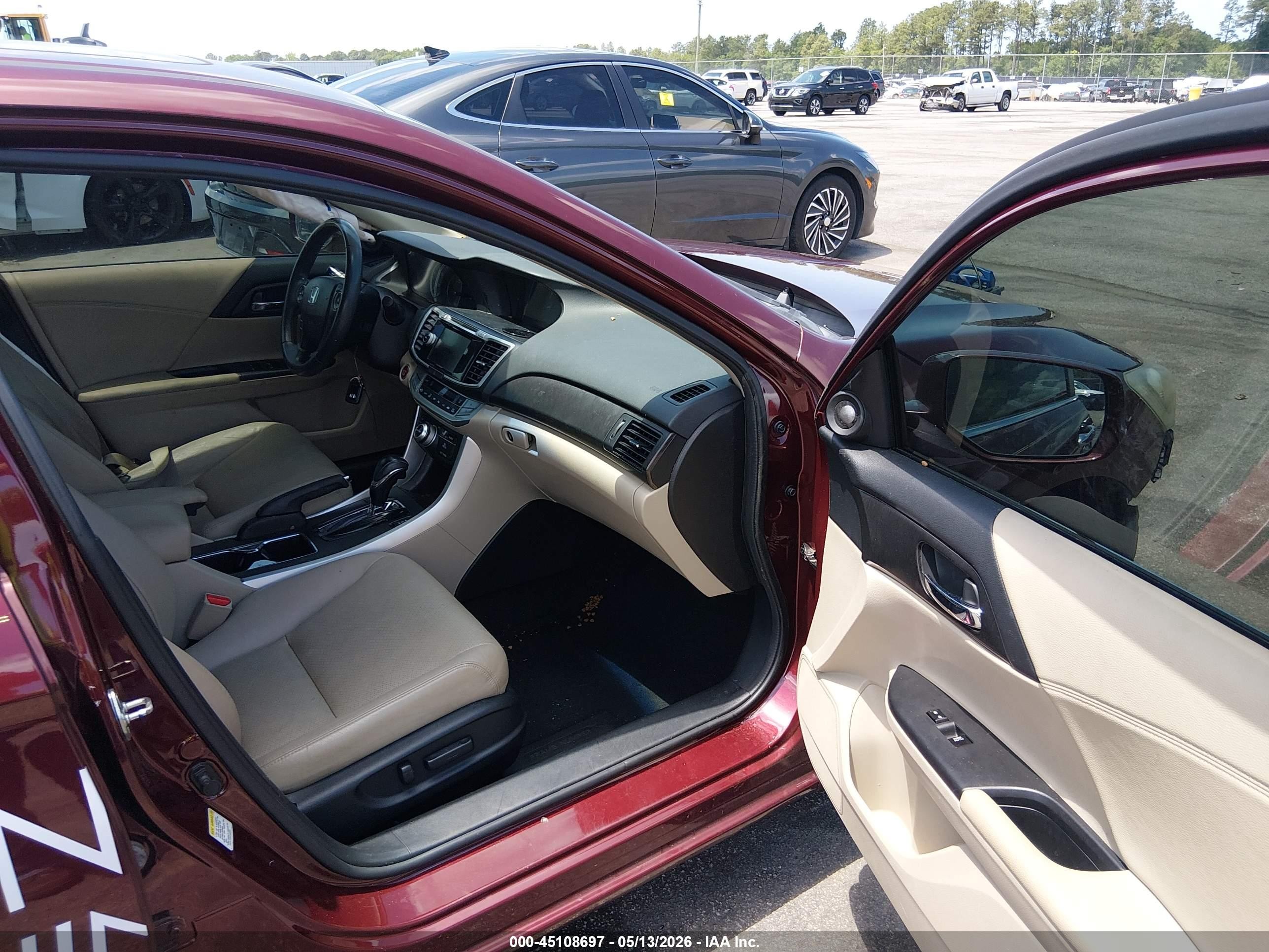 2013 Honda Accord Ex-l Бордовый vin: 1HGCR2F85DA201938