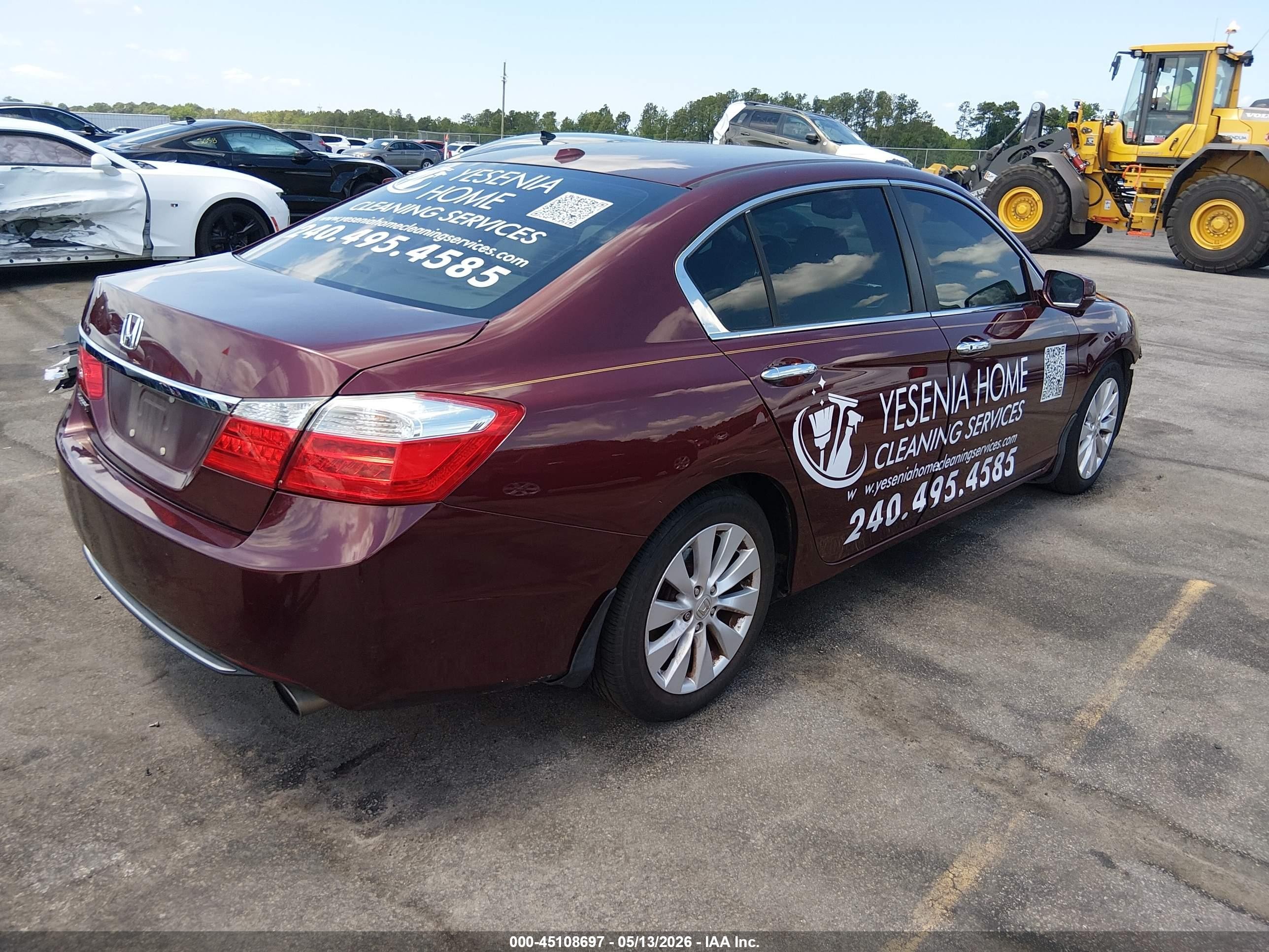 2013 Honda Accord Ex-l Бордовый vin: 1HGCR2F85DA201938