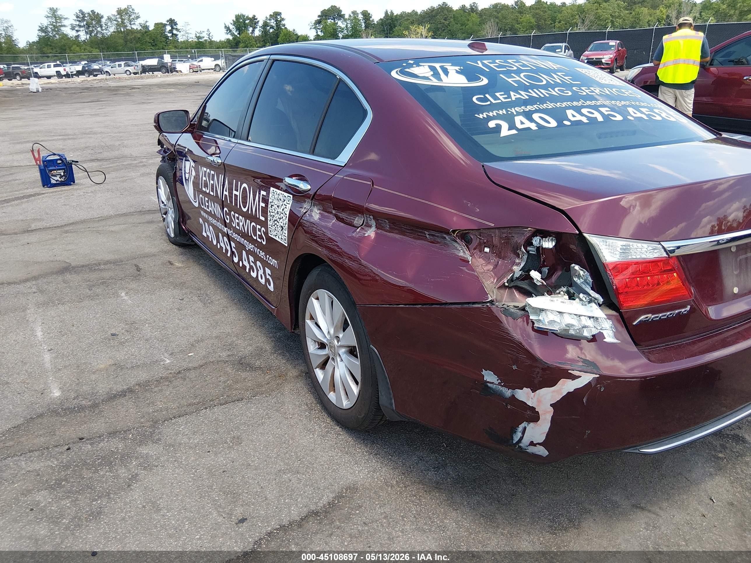 2013 Honda Accord Ex-l Бордовый vin: 1HGCR2F85DA201938