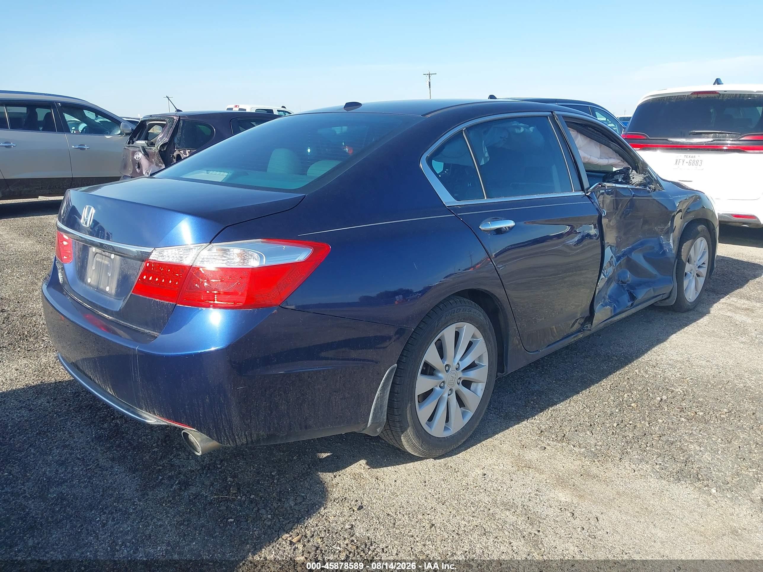 2013 Honda Accord Ex-l Blue vin: 1HGCR2F85DA207464