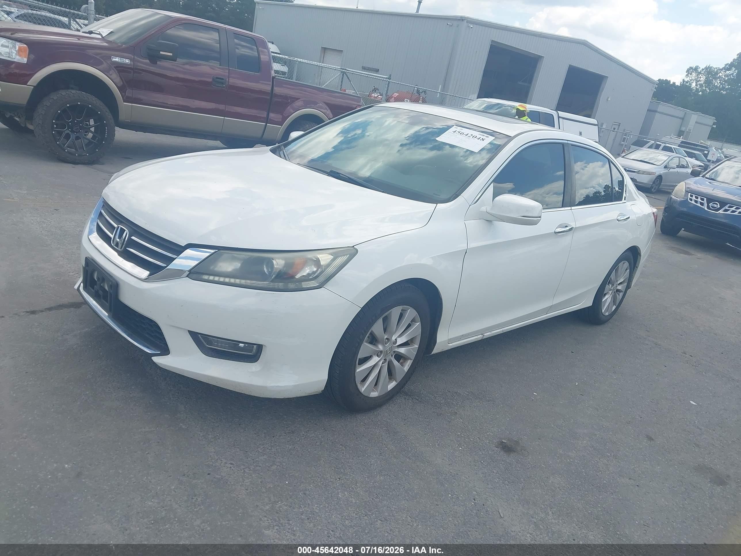 2013 Honda Accord Ex-l White vin: 1HGCR2F85DA265199