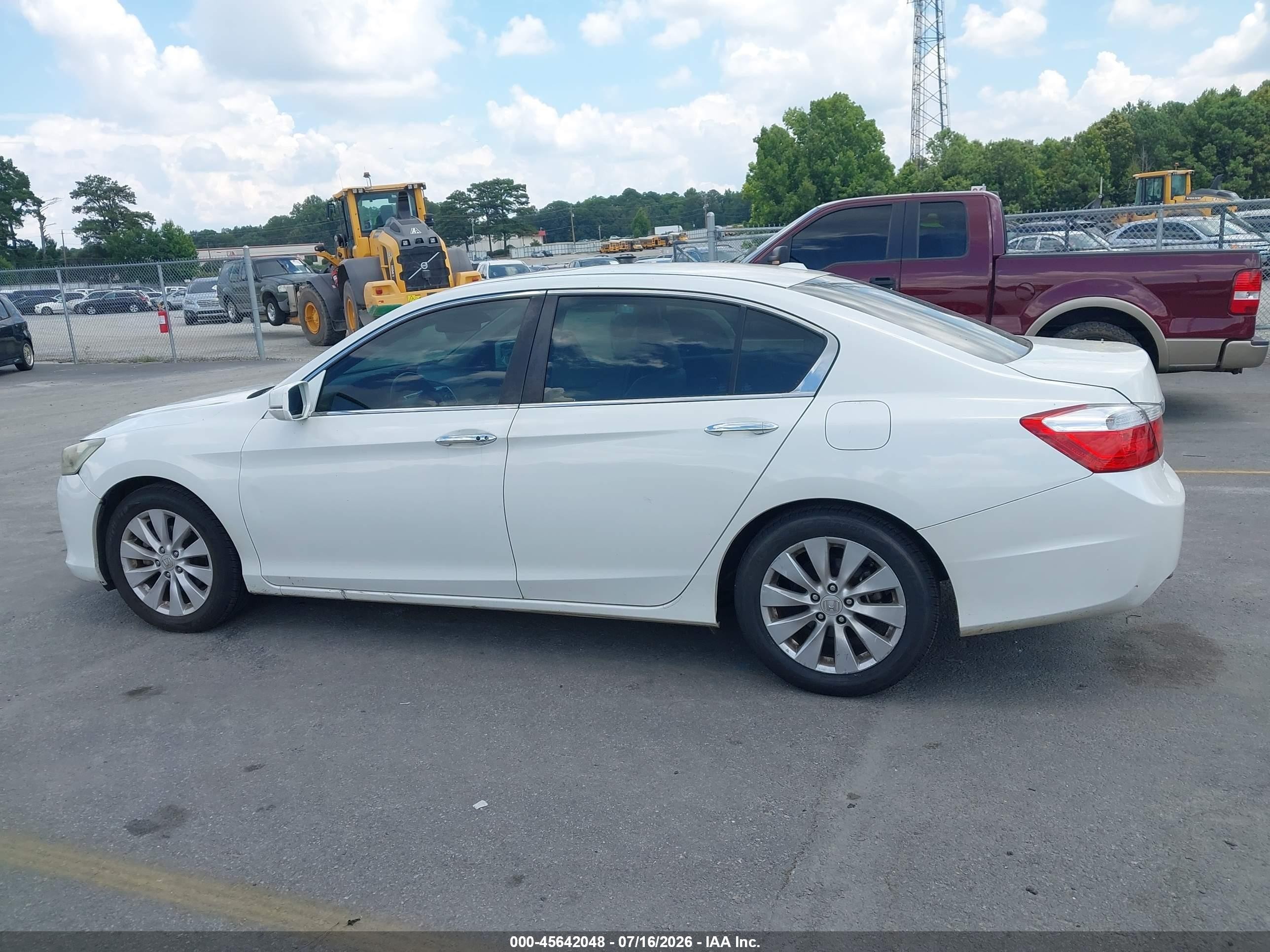 2013 Honda Accord Ex-l White vin: 1HGCR2F85DA265199