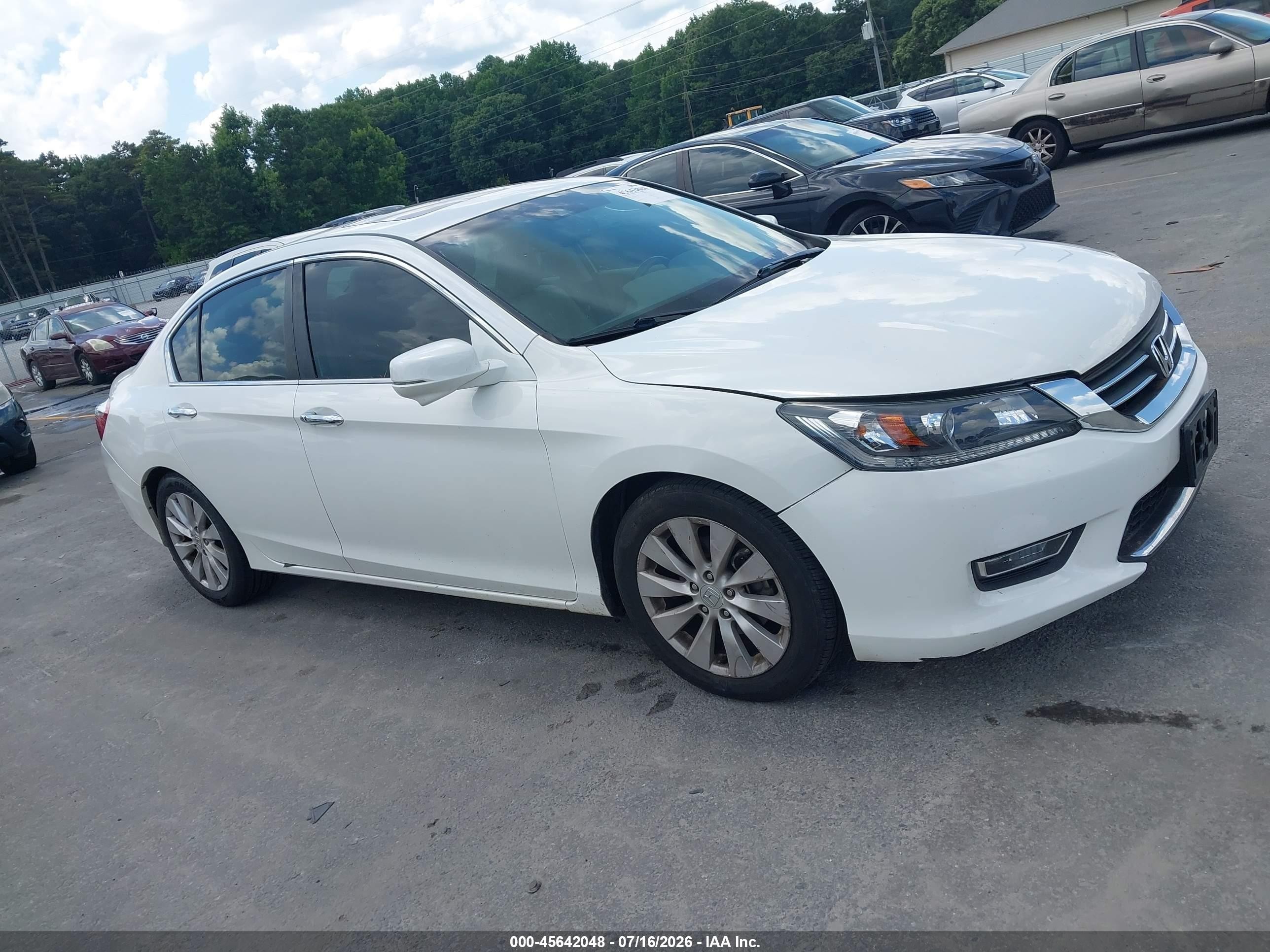 2013 Honda Accord Ex-l White vin: 1HGCR2F85DA265199