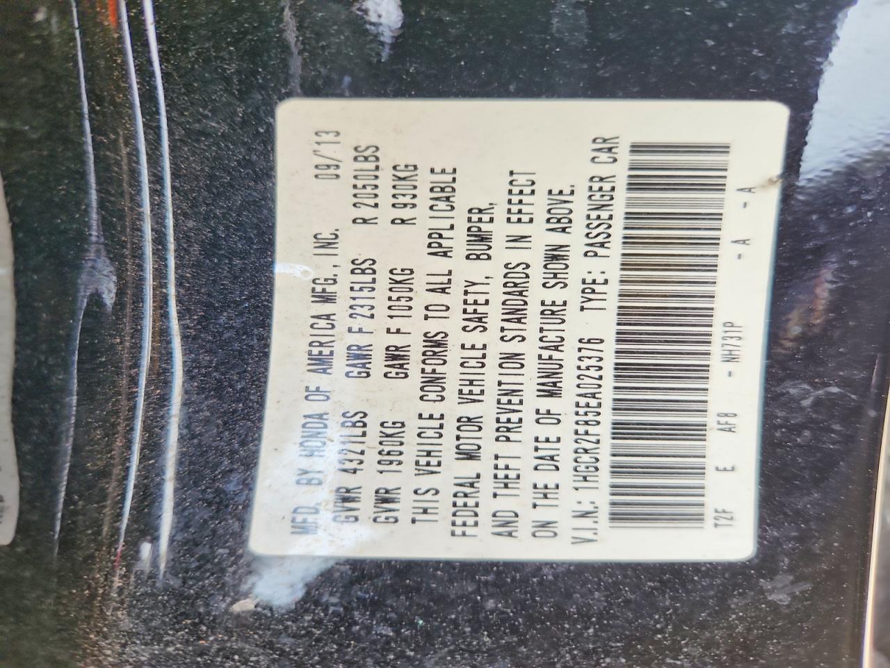 2014 Honda Accord Exl Черный vin: 1HGCR2F85EA025376