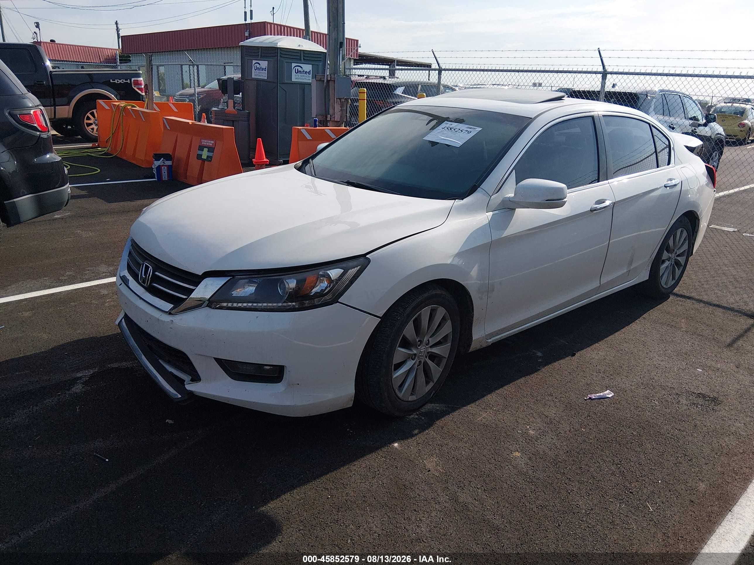 2014 Honda Accord Ex-l White vin: 1HGCR2F85EA042498