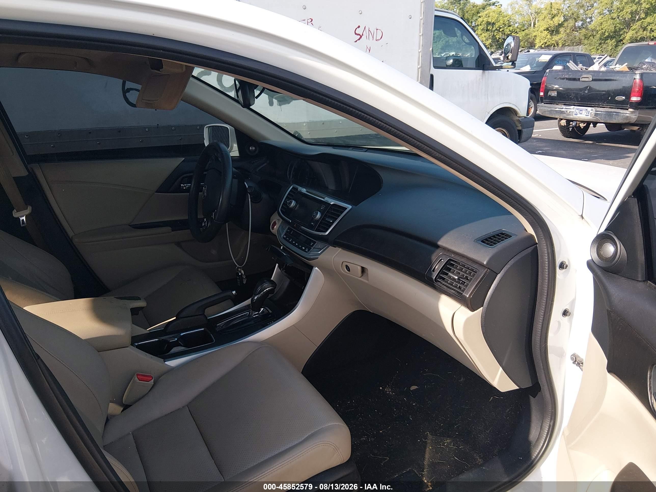 2014 Honda Accord Ex-l White vin: 1HGCR2F85EA042498