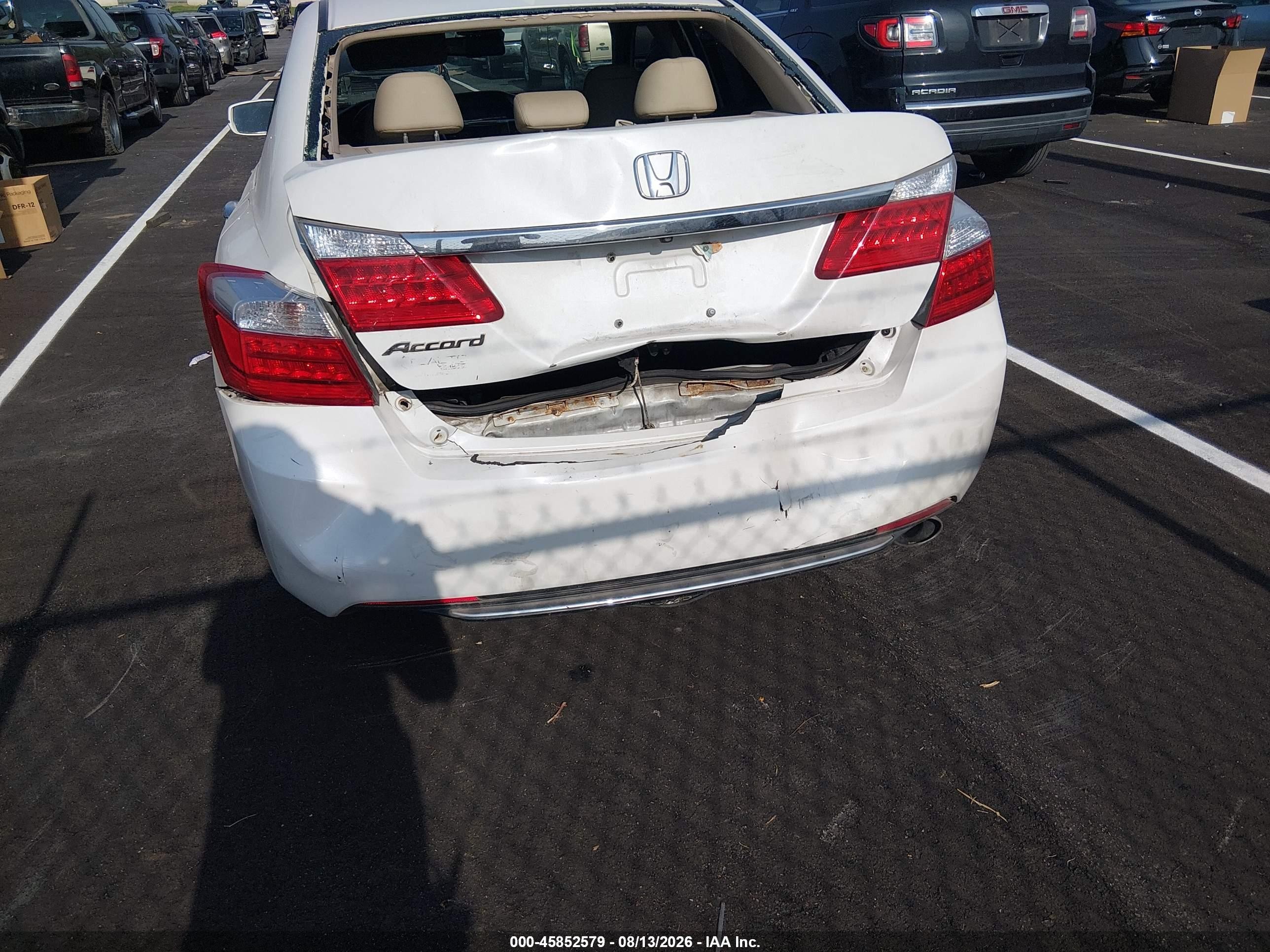 2014 Honda Accord Ex-l White vin: 1HGCR2F85EA042498