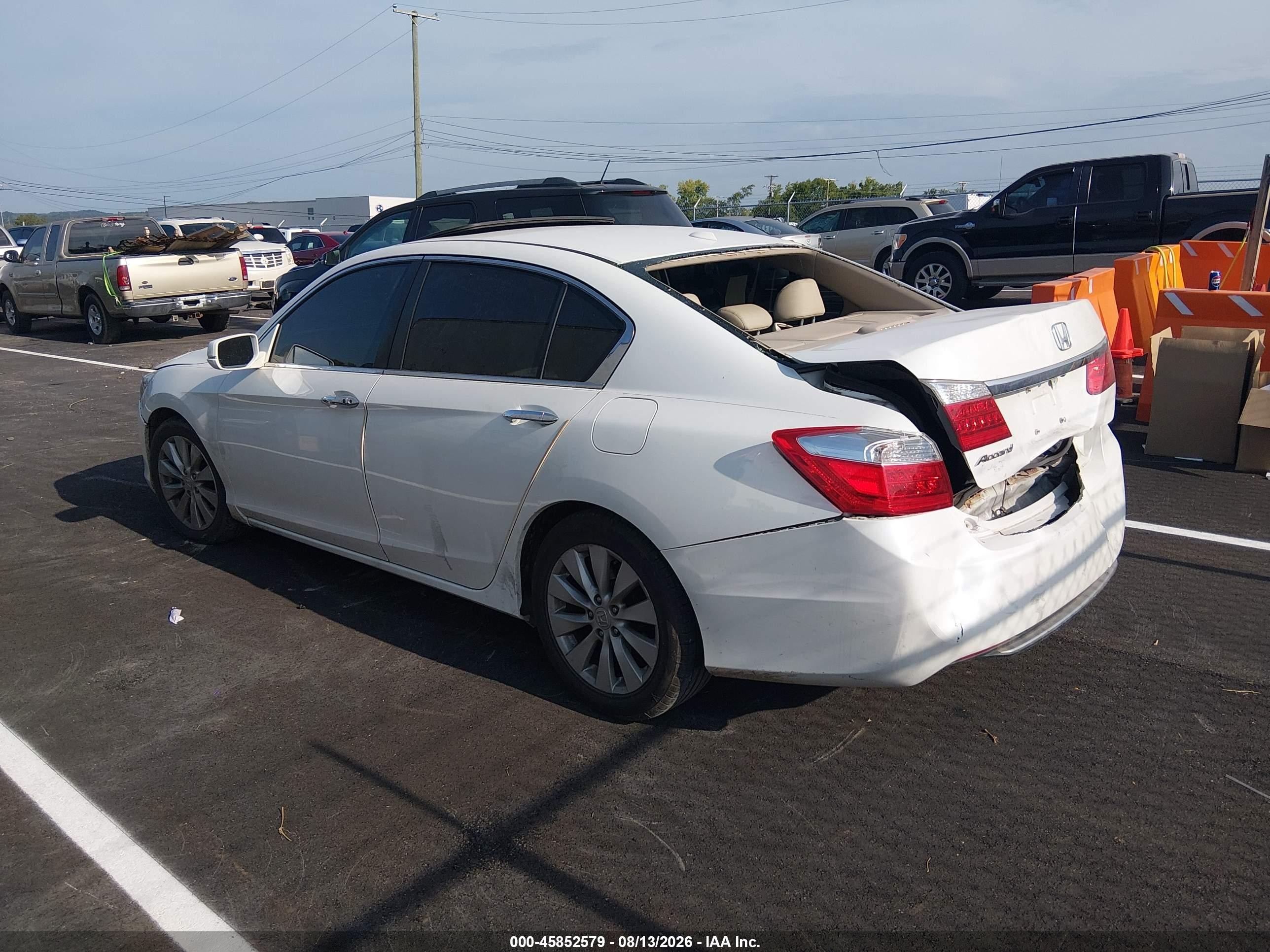 2014 Honda Accord Ex-l White vin: 1HGCR2F85EA042498