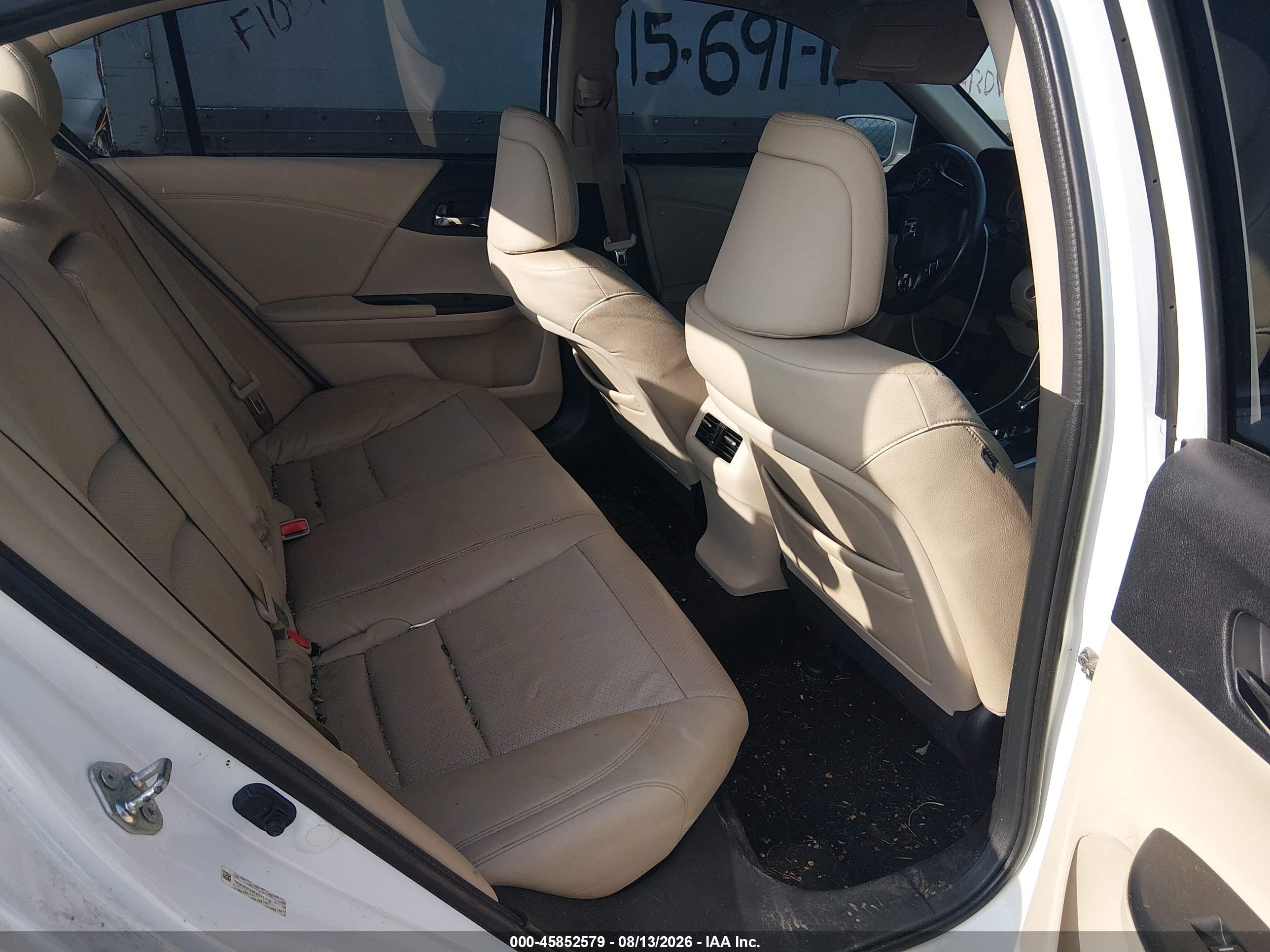 2014 Honda Accord Ex-l White vin: 1HGCR2F85EA042498