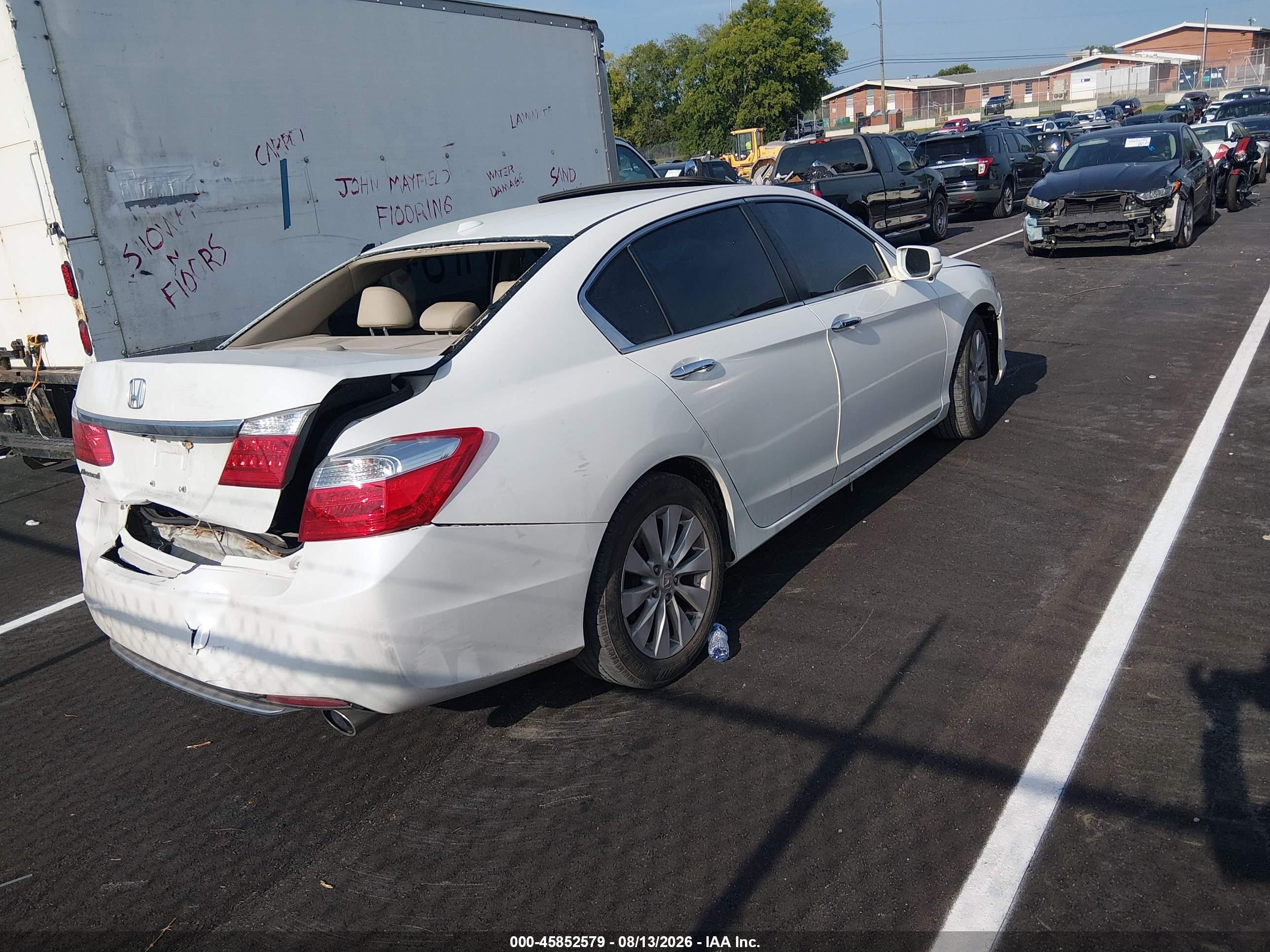 2014 Honda Accord Ex-l White vin: 1HGCR2F85EA042498