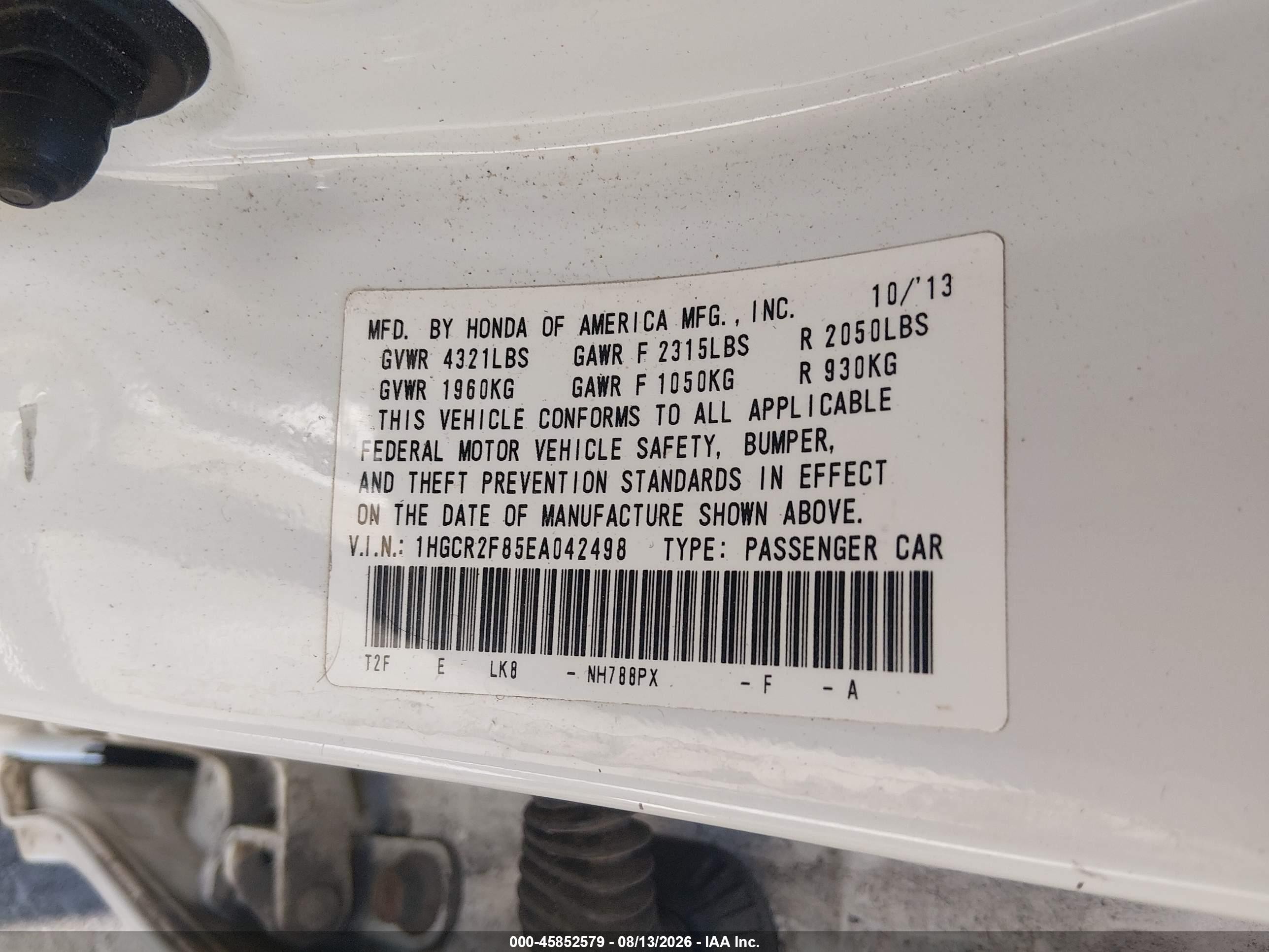 2014 Honda Accord Ex-l White vin: 1HGCR2F85EA042498
