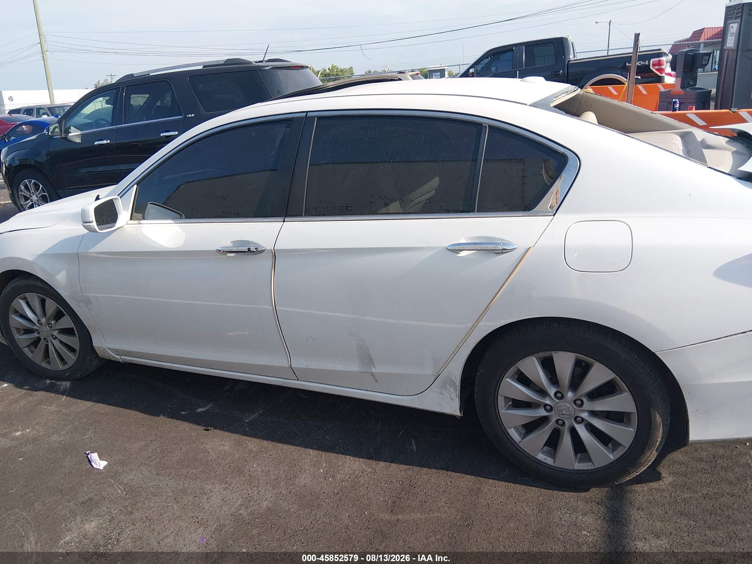 2014 Honda Accord Ex-l White vin: 1HGCR2F85EA042498