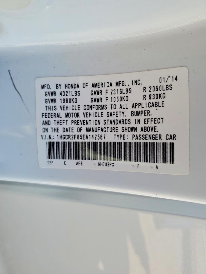 2014 Honda Accord Exl White vin: 1HGCR2F85EA142567