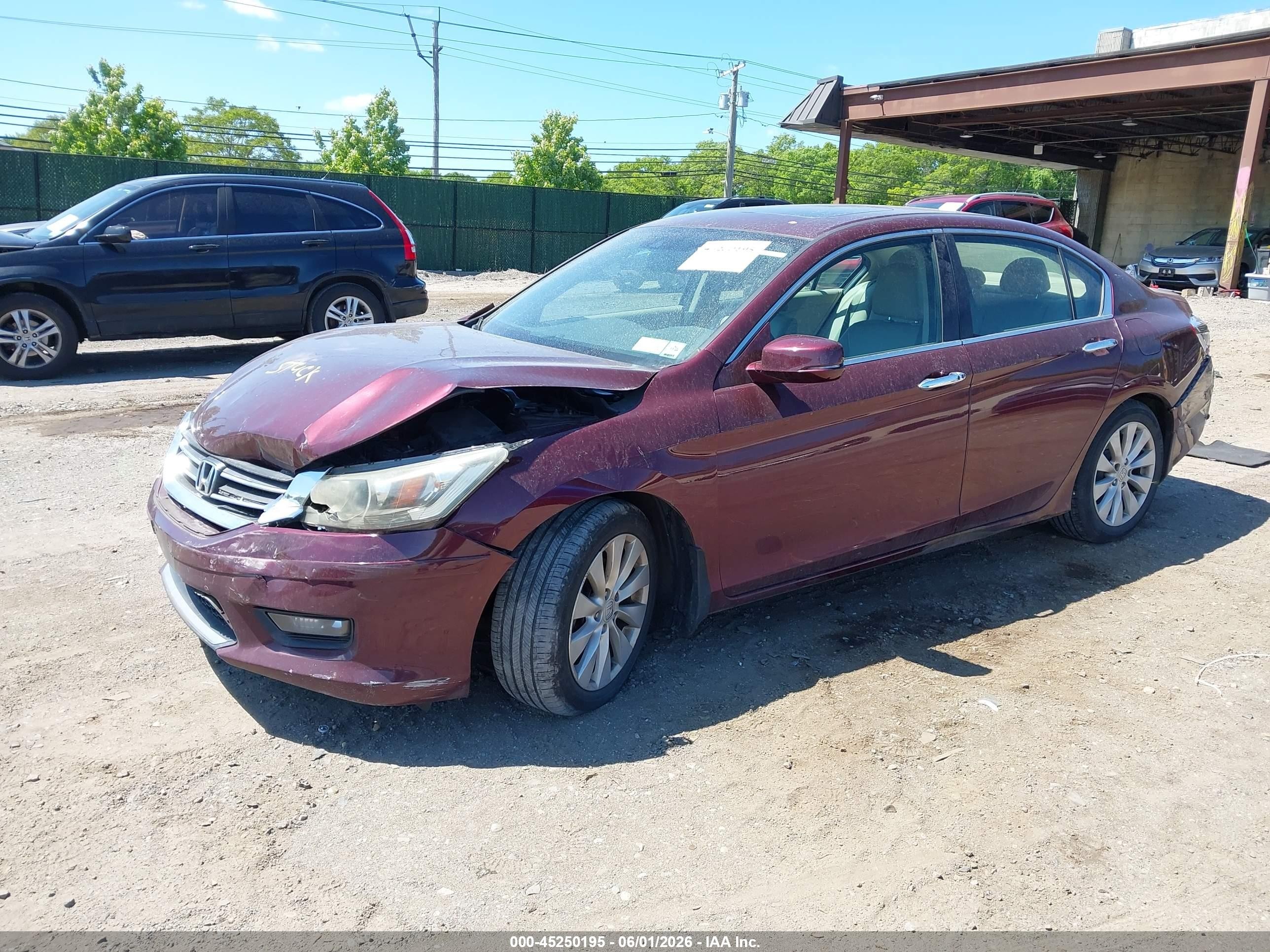 2014 Honda Accord Ex-l Red vin: 1HGCR2F85EA227828