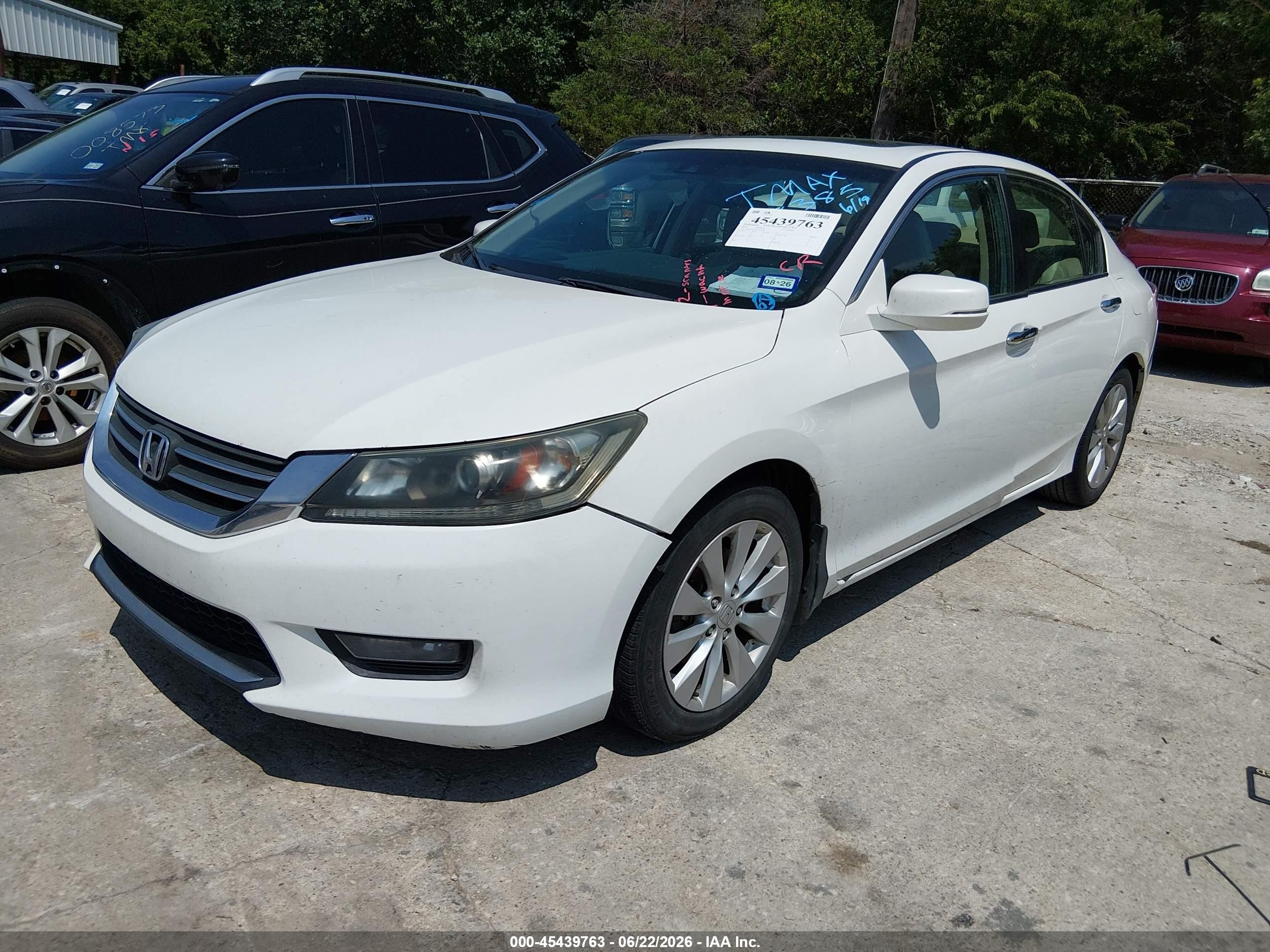2014 Honda Accord Ex-l White vin: 1HGCR2F85EA288385