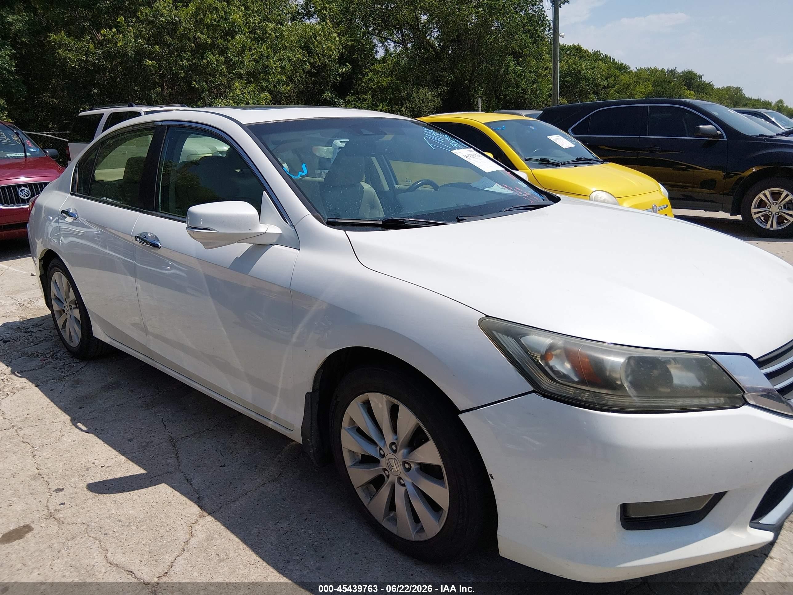 2014 Honda Accord Ex-l White vin: 1HGCR2F85EA288385