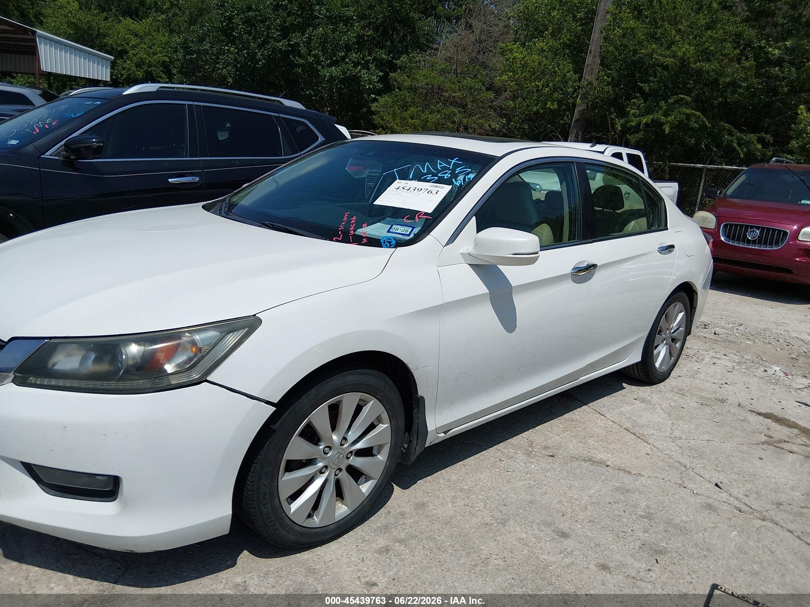 2014 Honda Accord Ex-l White vin: 1HGCR2F85EA288385