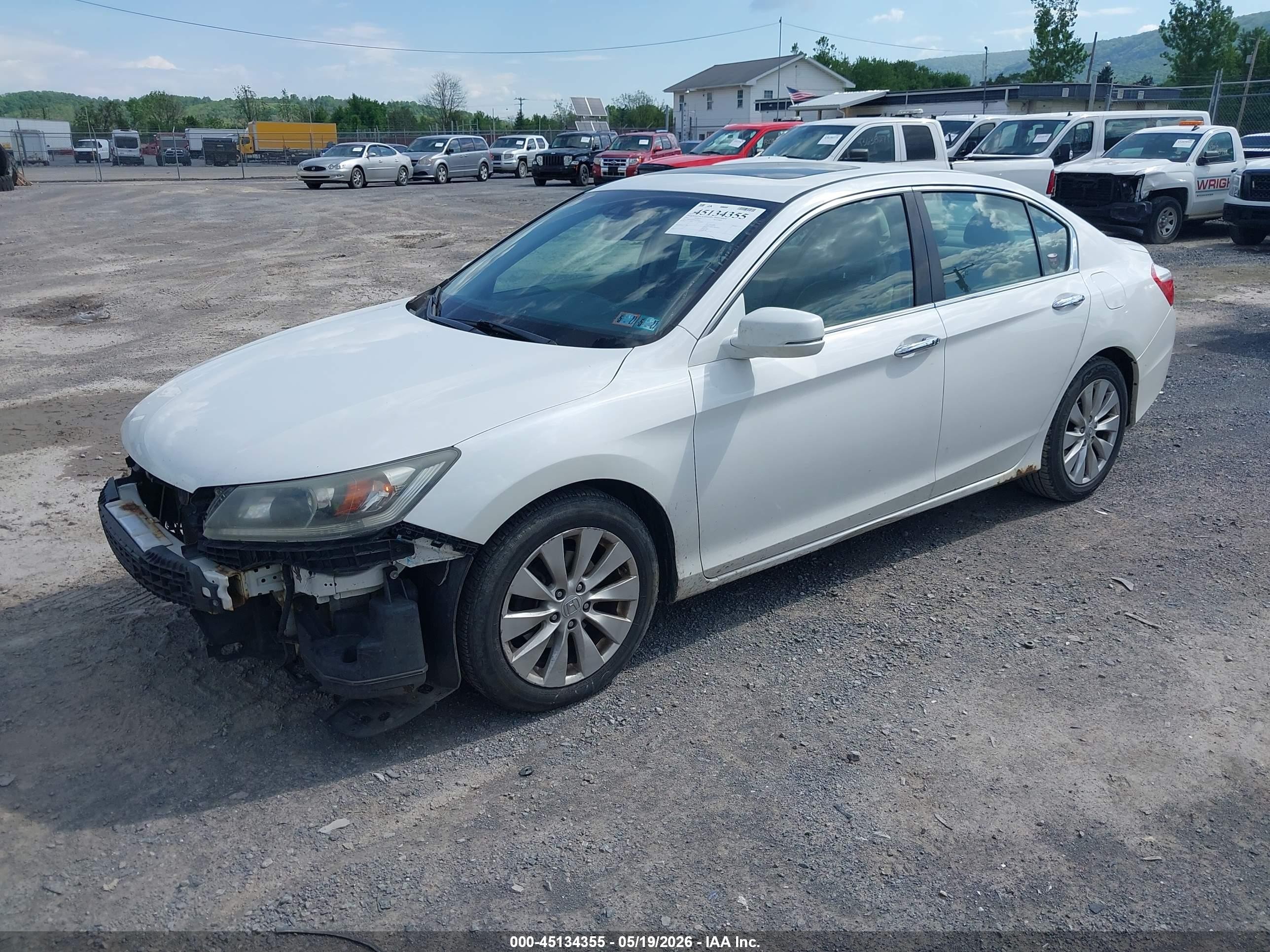 2015 Honda Accord Ex-l White vin: 1HGCR2F85FA028540