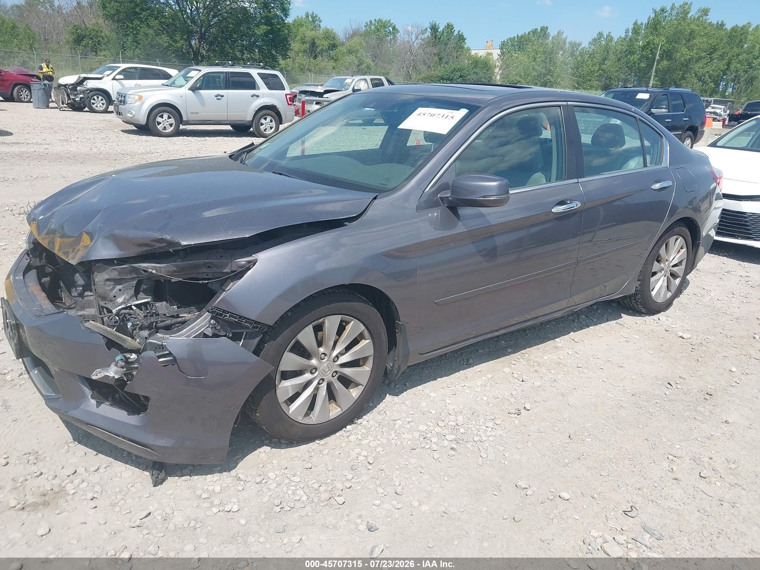 2015 Honda Accord Ex-l Gray vin: 1HGCR2F85FA053356
