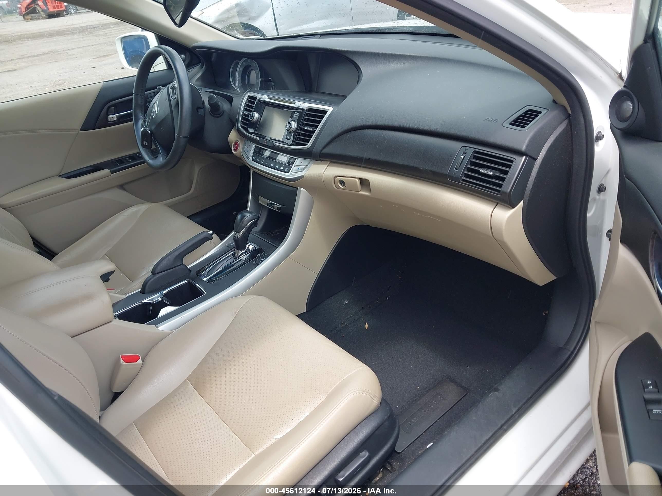 2015 Honda Accord Ex-l White vin: 1HGCR2F85FA060677