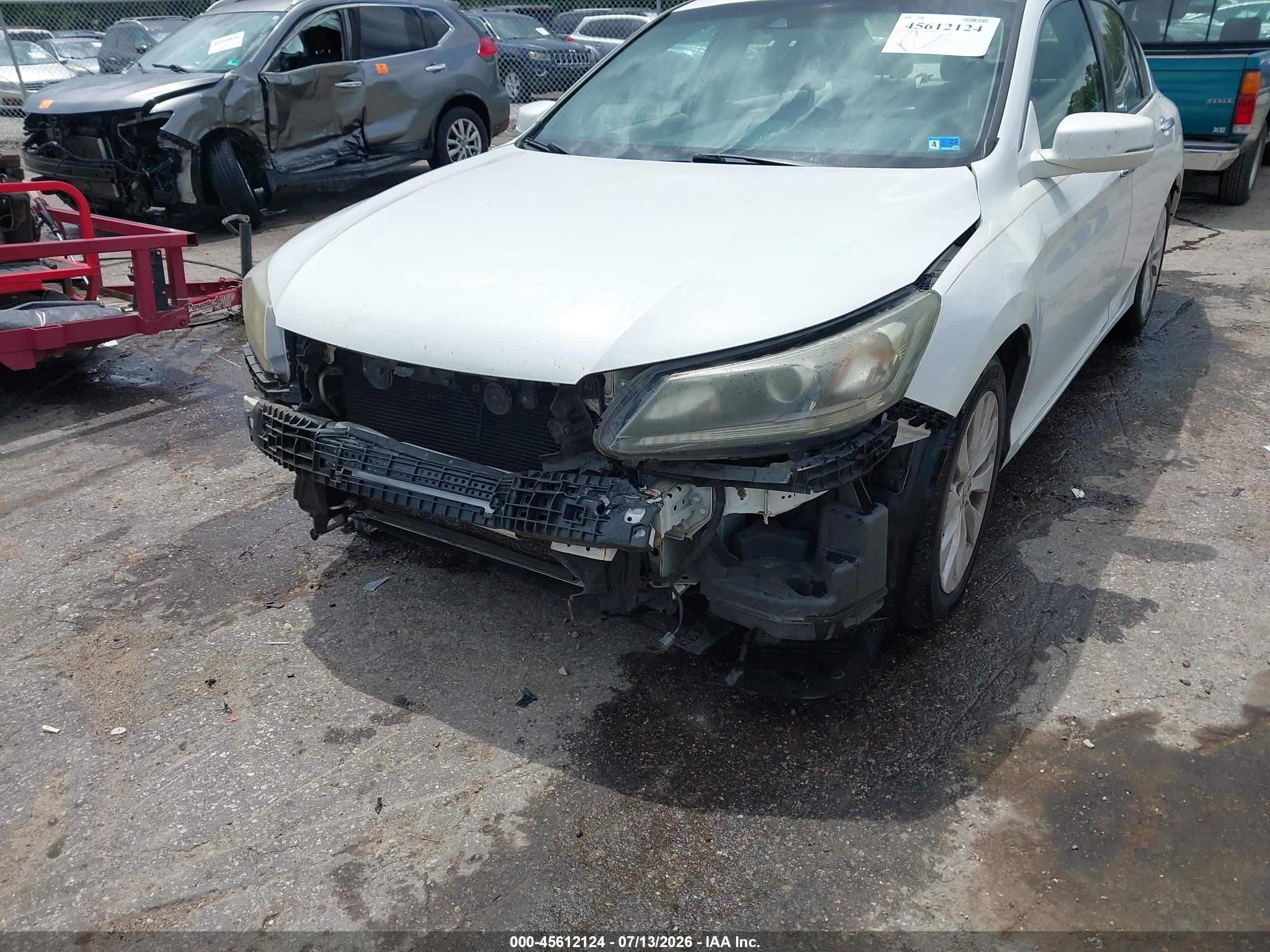 2015 Honda Accord Ex-l White vin: 1HGCR2F85FA060677