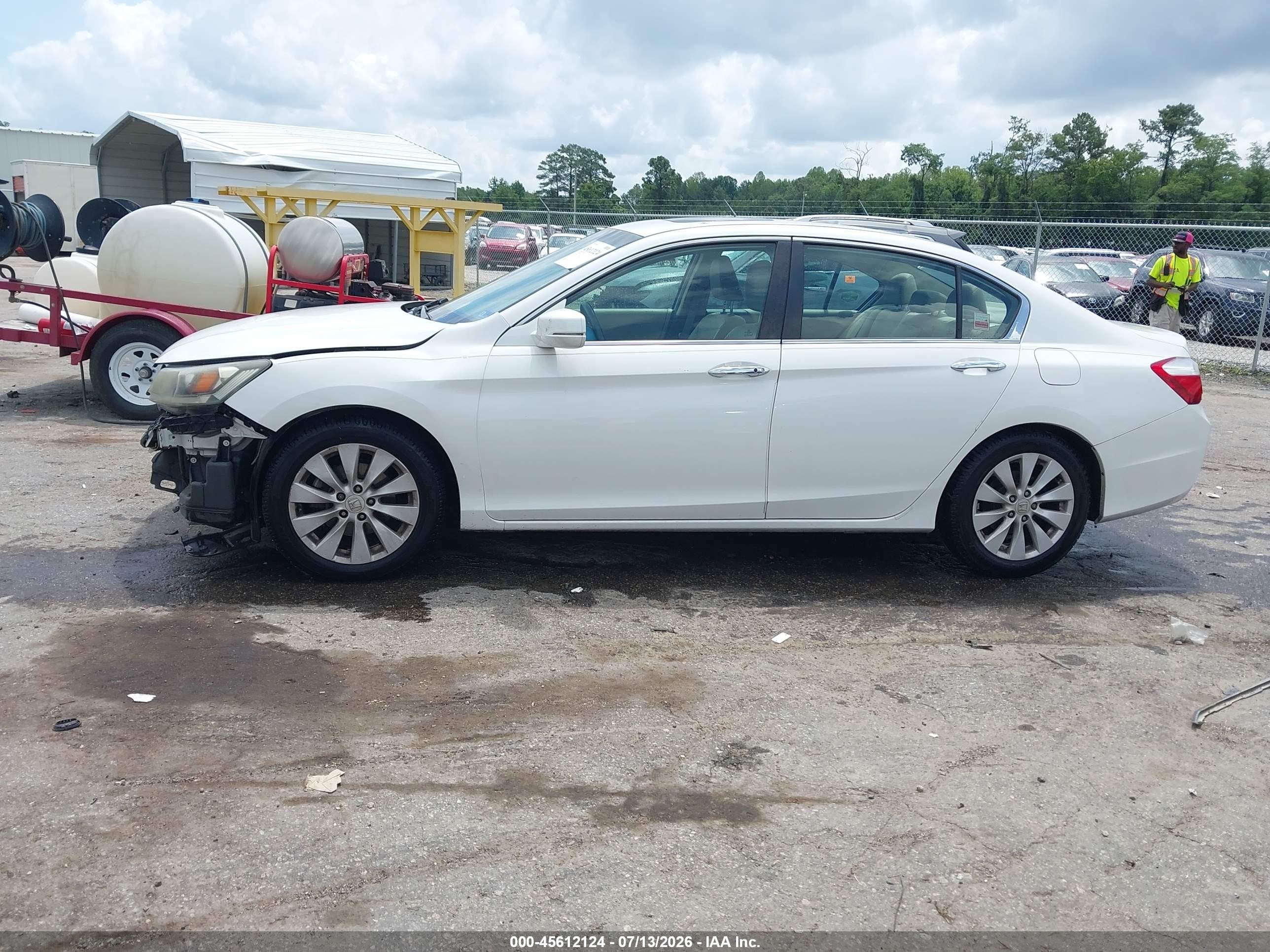 2015 Honda Accord Ex-l White vin: 1HGCR2F85FA060677