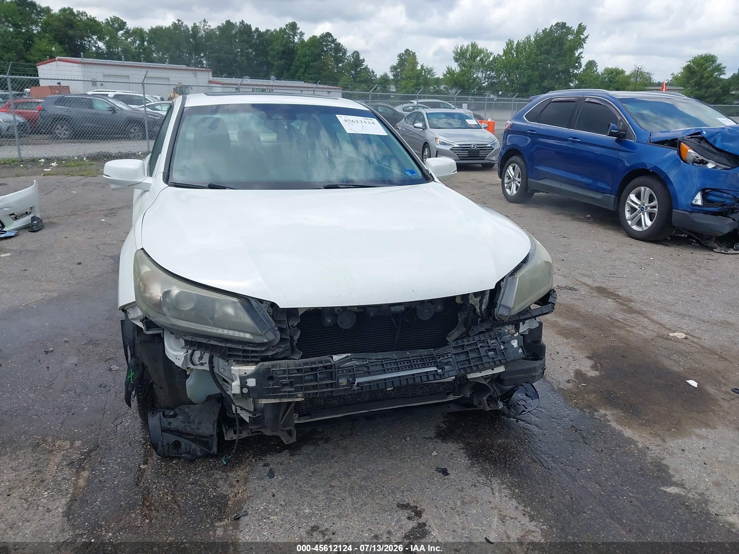 2015 Honda Accord Ex-l White vin: 1HGCR2F85FA060677