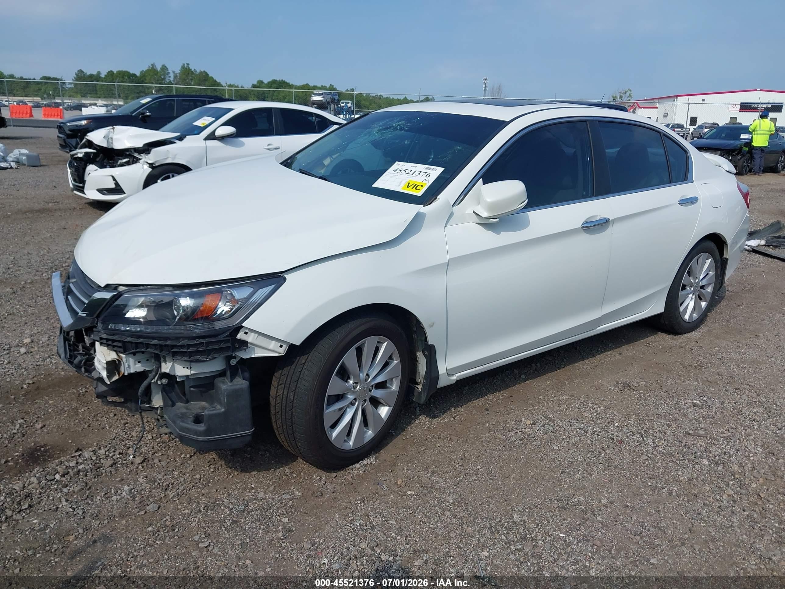 2015 Honda Accord Ex-l White vin: 1HGCR2F85FA062879