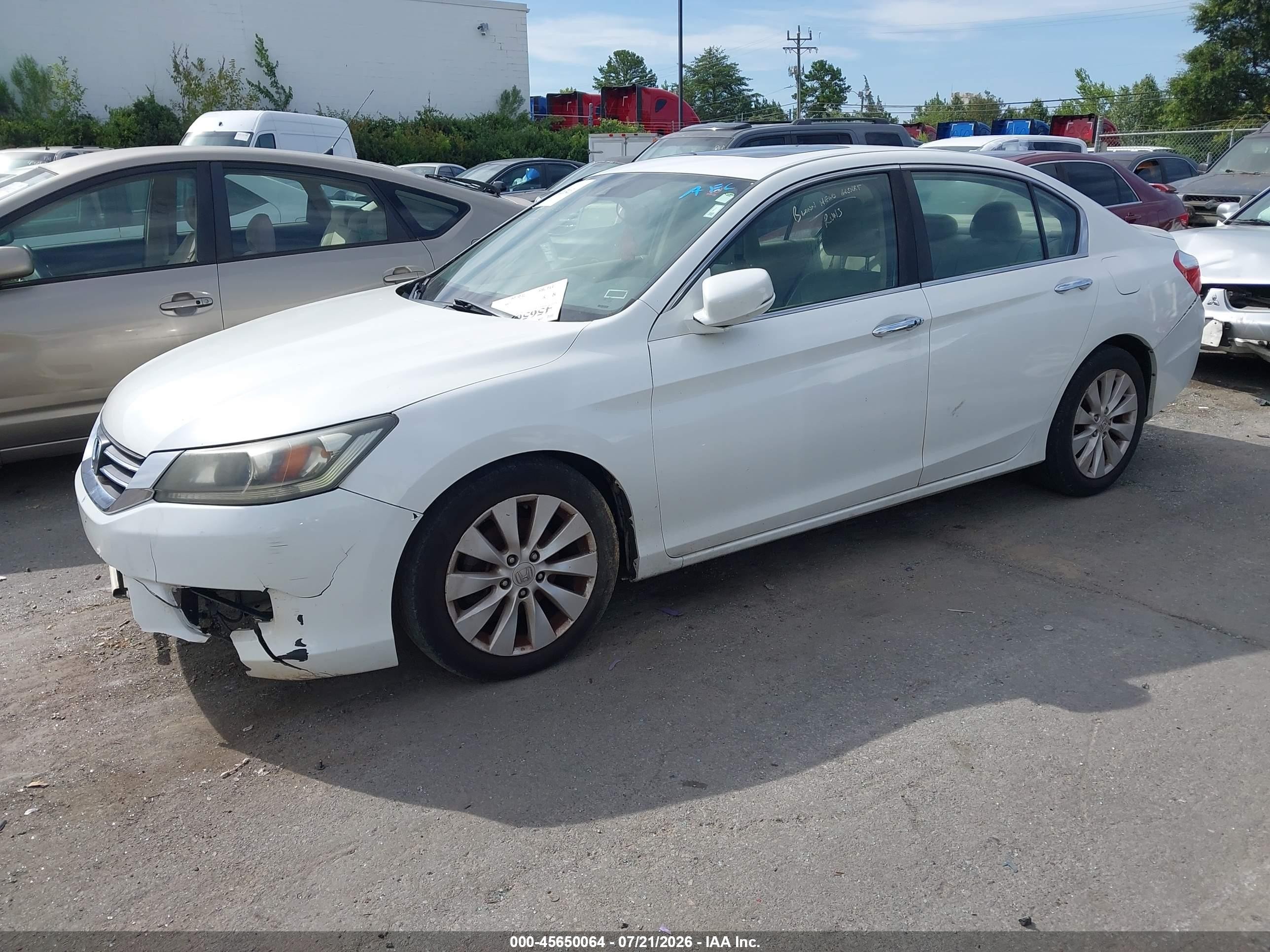 2015 Honda Accord Ex-l White vin: 1HGCR2F85FA065944