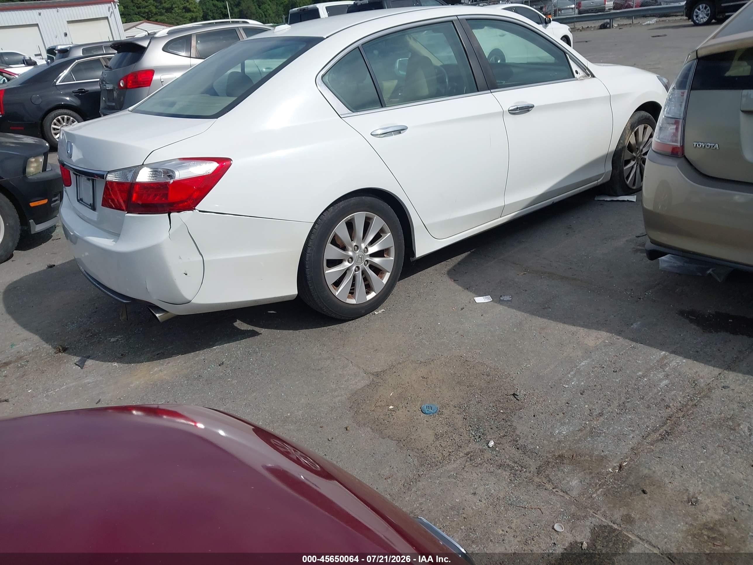 2015 Honda Accord Ex-l White vin: 1HGCR2F85FA065944