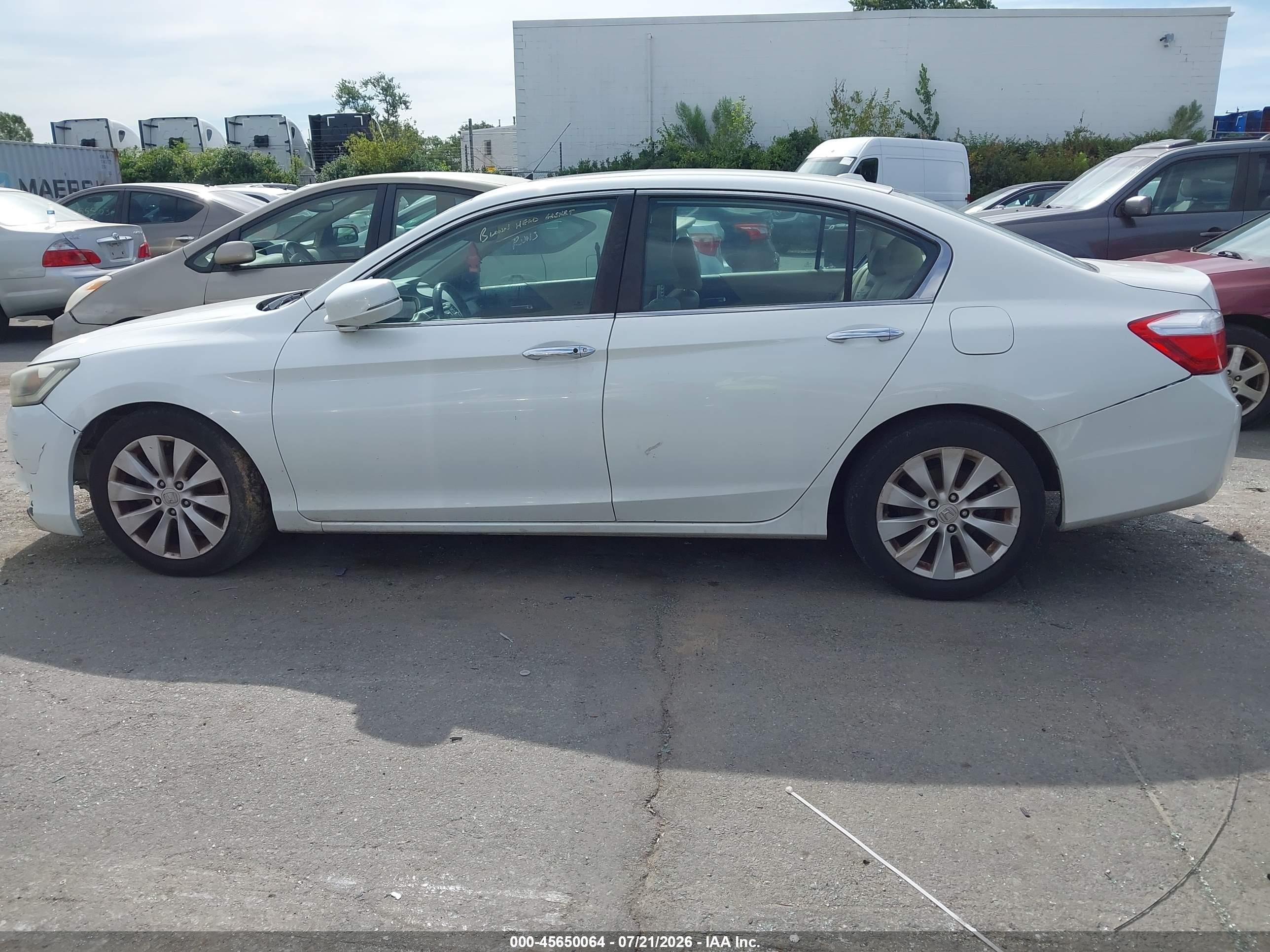 2015 Honda Accord Ex-l White vin: 1HGCR2F85FA065944