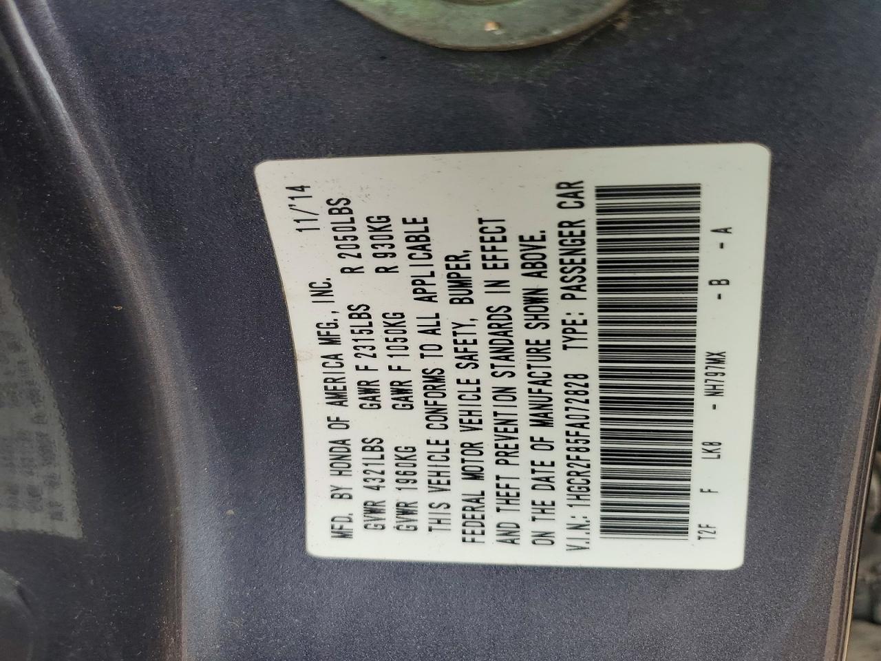 2015 Honda Accord Exl Silver vin: 1HGCR2F85FA072828