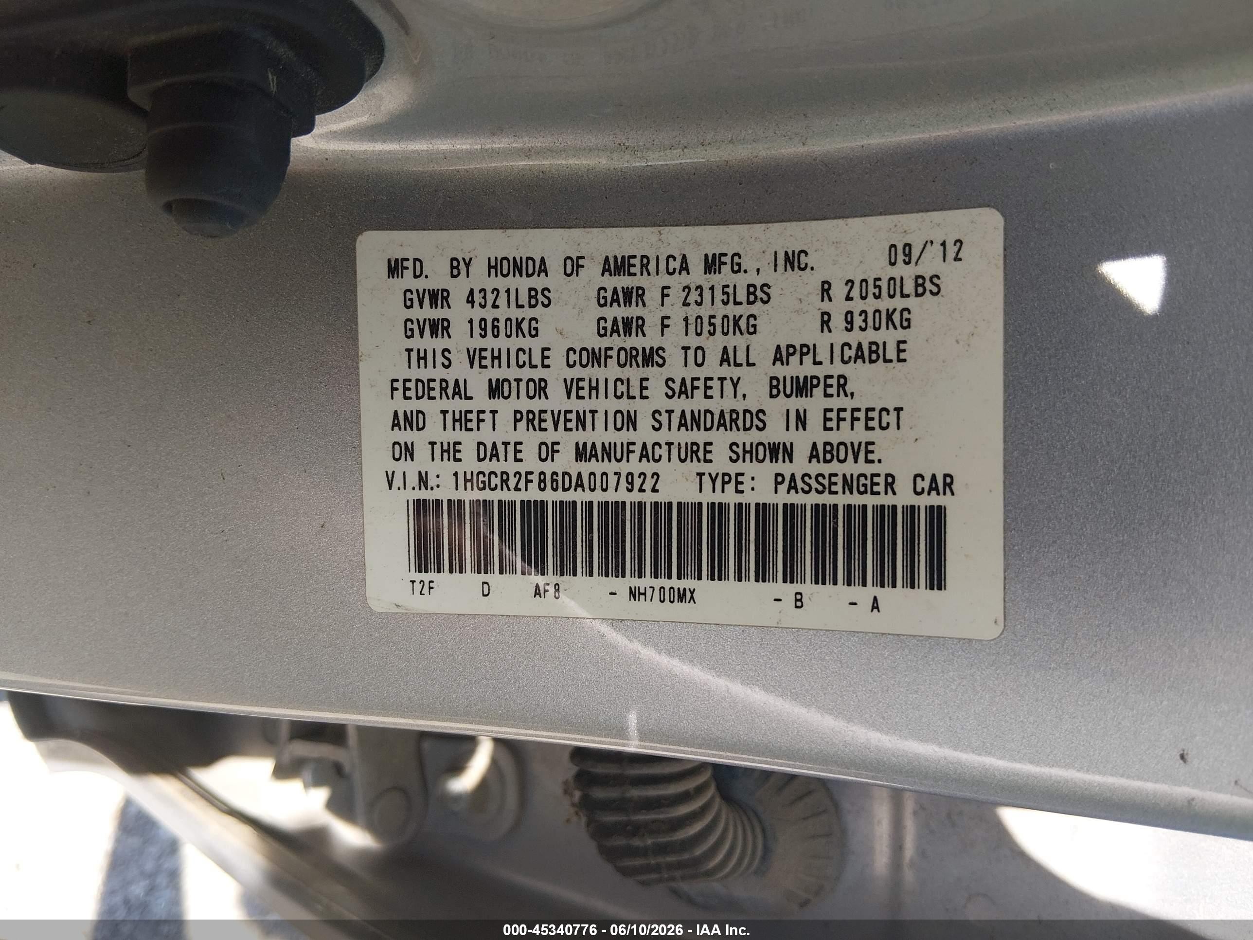 2013 Honda Accord Ex-l Silver vin: 1HGCR2F86DA007922