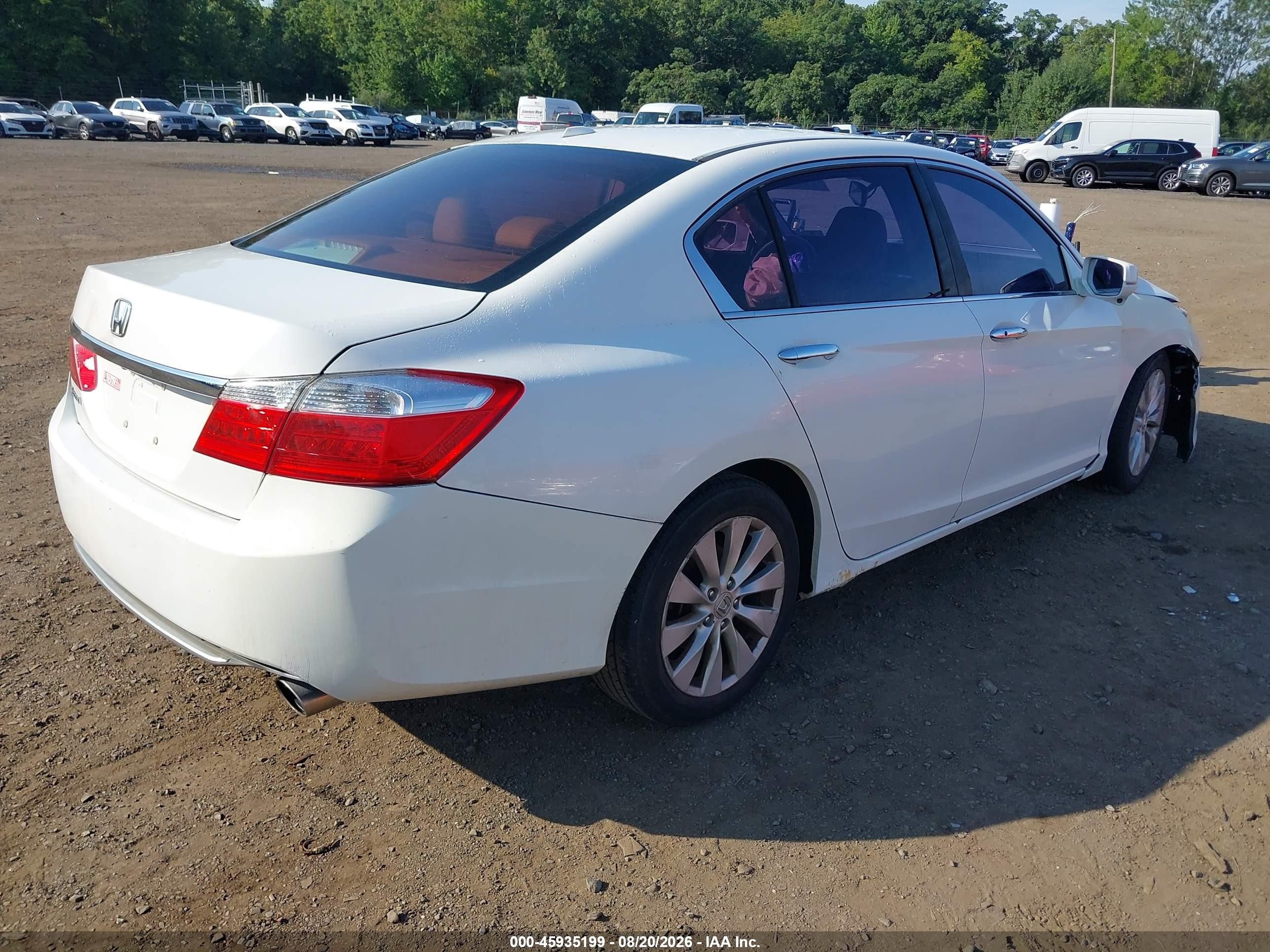 2013 Honda Accord Ex-l White vin: 1HGCR2F86DA058045