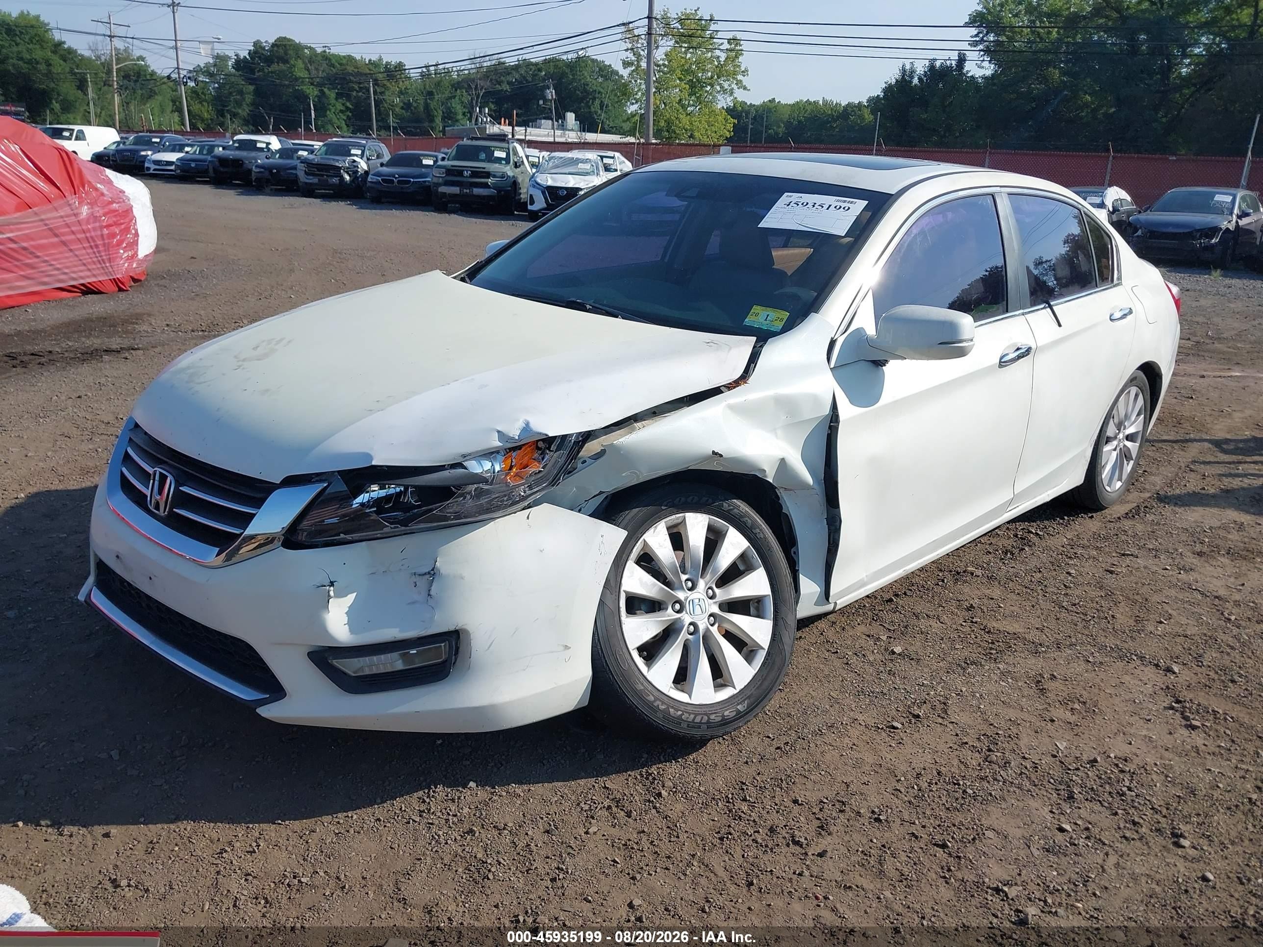 2013 Honda Accord Ex-l White vin: 1HGCR2F86DA058045