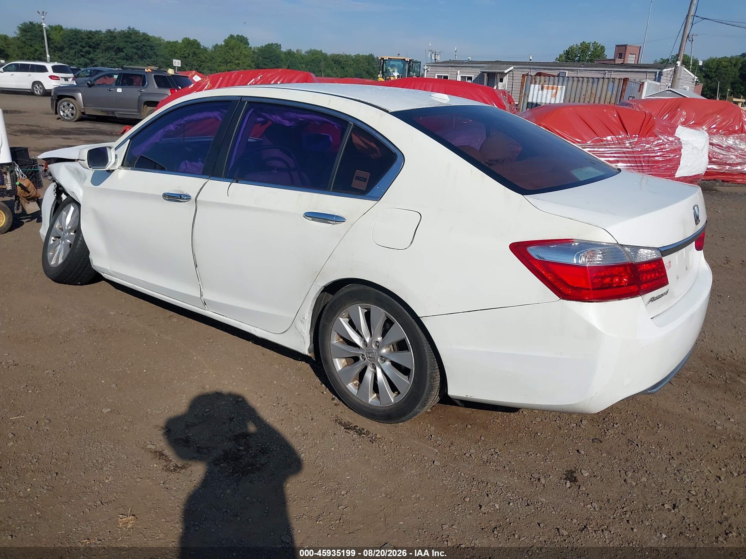 2013 Honda Accord Ex-l White vin: 1HGCR2F86DA058045